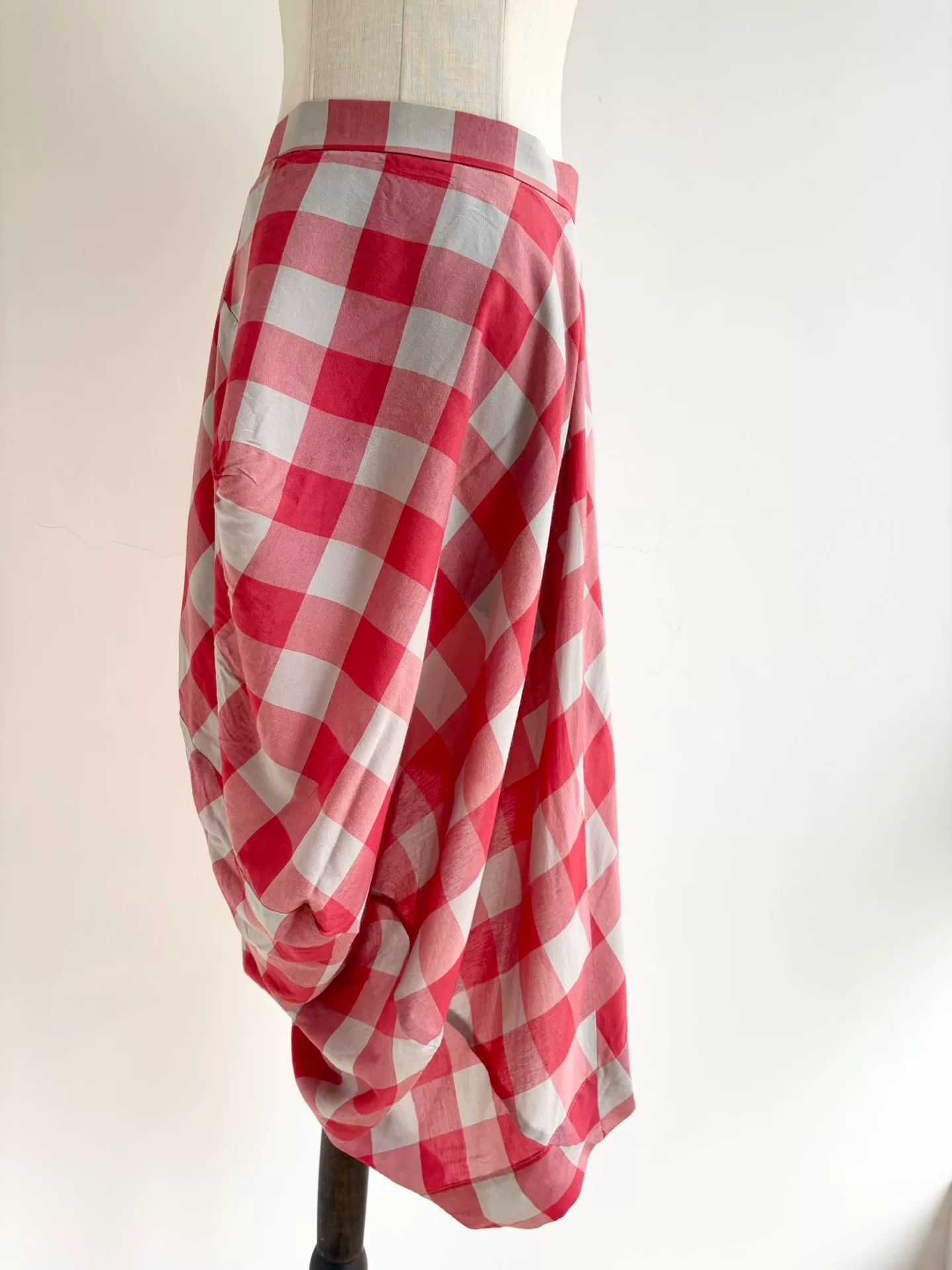 Vivienne Westwood Vivienne Westwood Vintage Red Gray Plaid Irregular Skirt Size 40" / US 18 - 6 Thumbnail