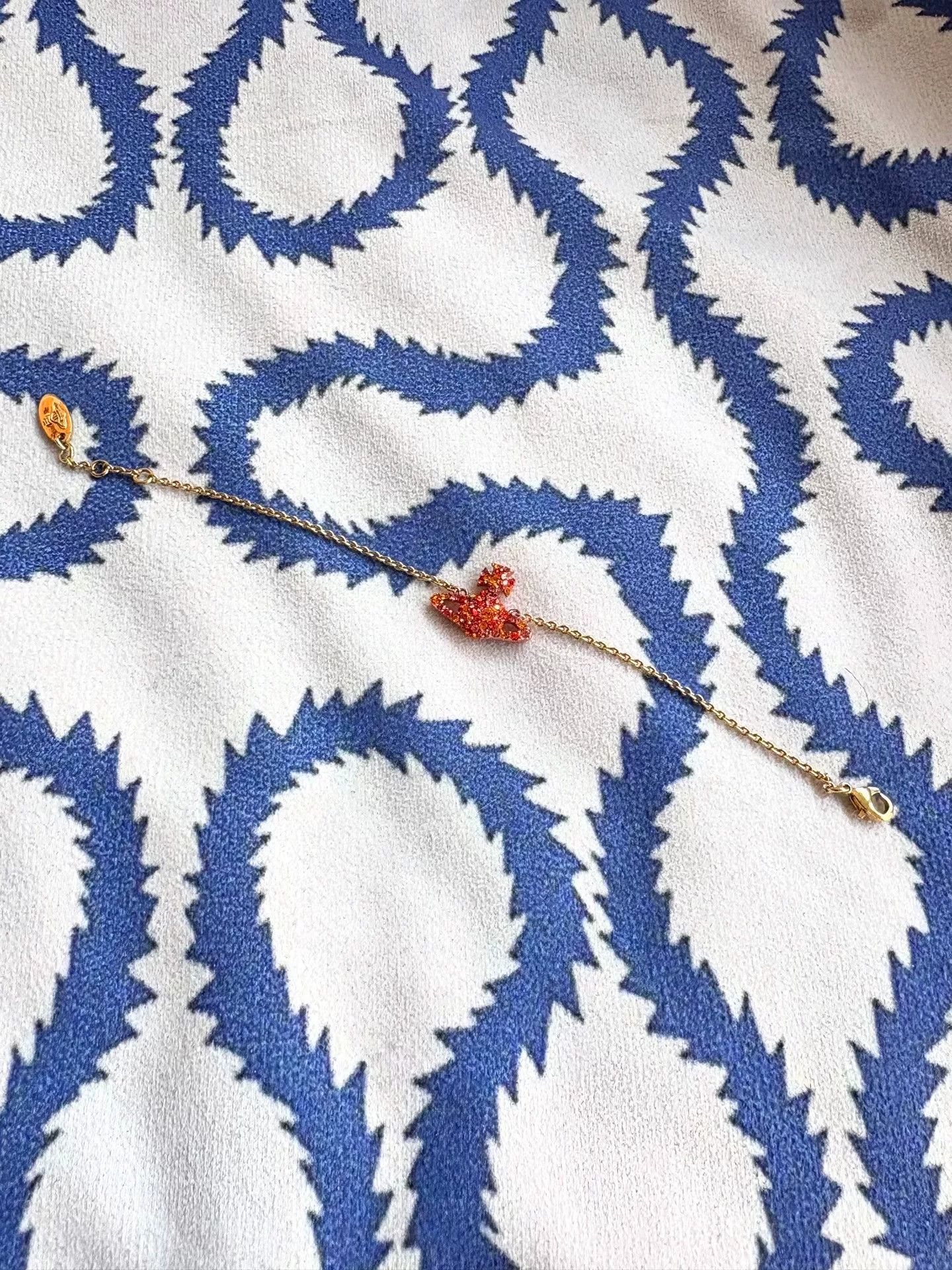 Vivienne Westwood Vivienne Westwood Orange Crystal Saturn Bracelet Size ONE SIZE - 2 Thumbnail