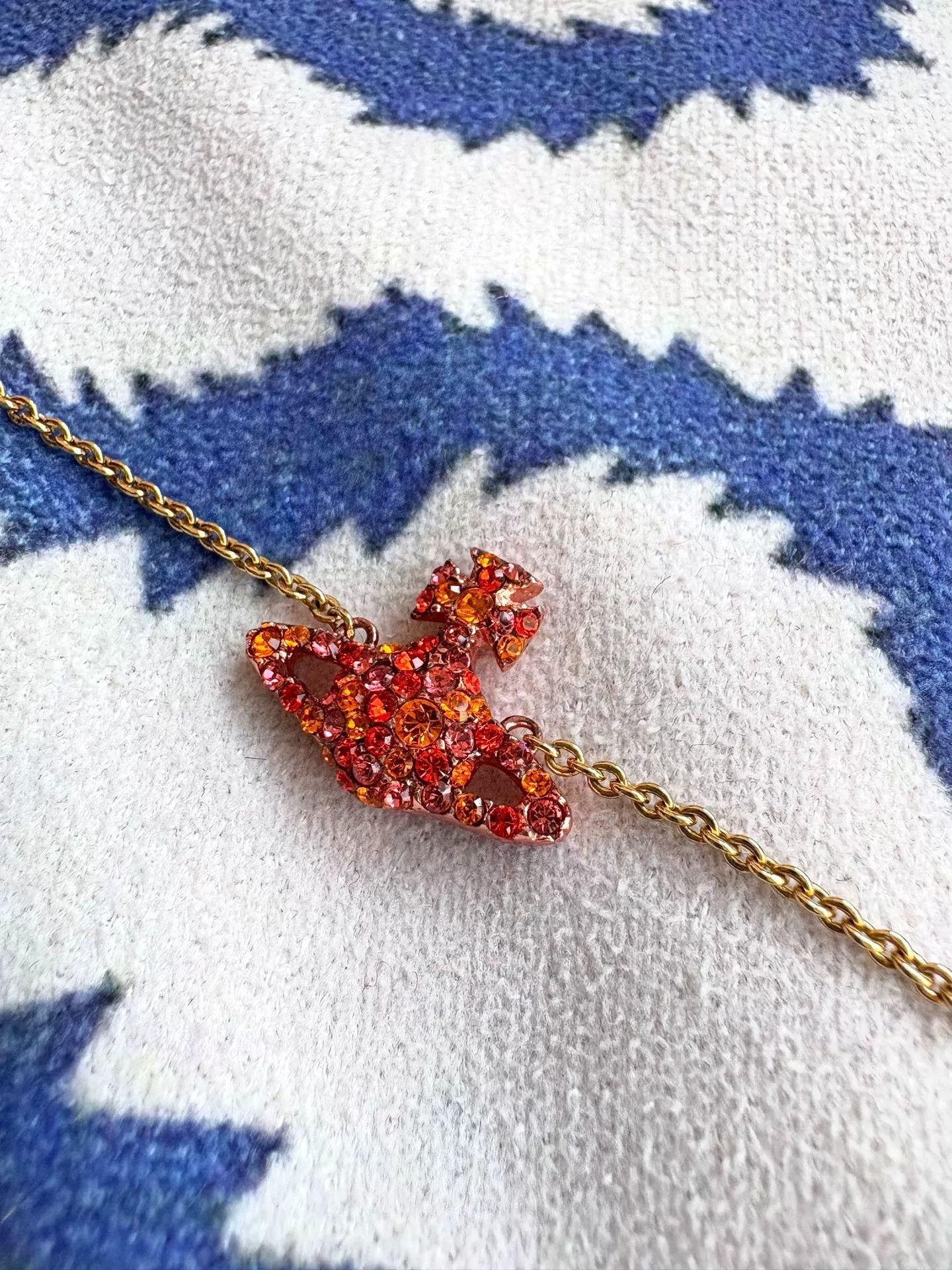 Vivienne Westwood Vivienne Westwood Orange Crystal Saturn Bracelet Size ONE SIZE - 3 Thumbnail