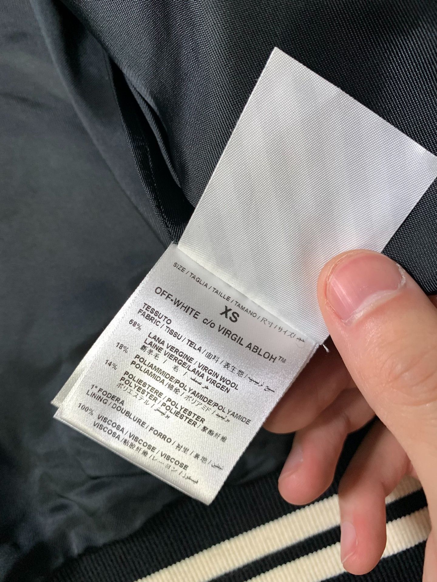 Off-White Off-White Virgil Abloh Wool Varsity Jacket Size US XS / EU 42 / 0 - 4 Thumbnail