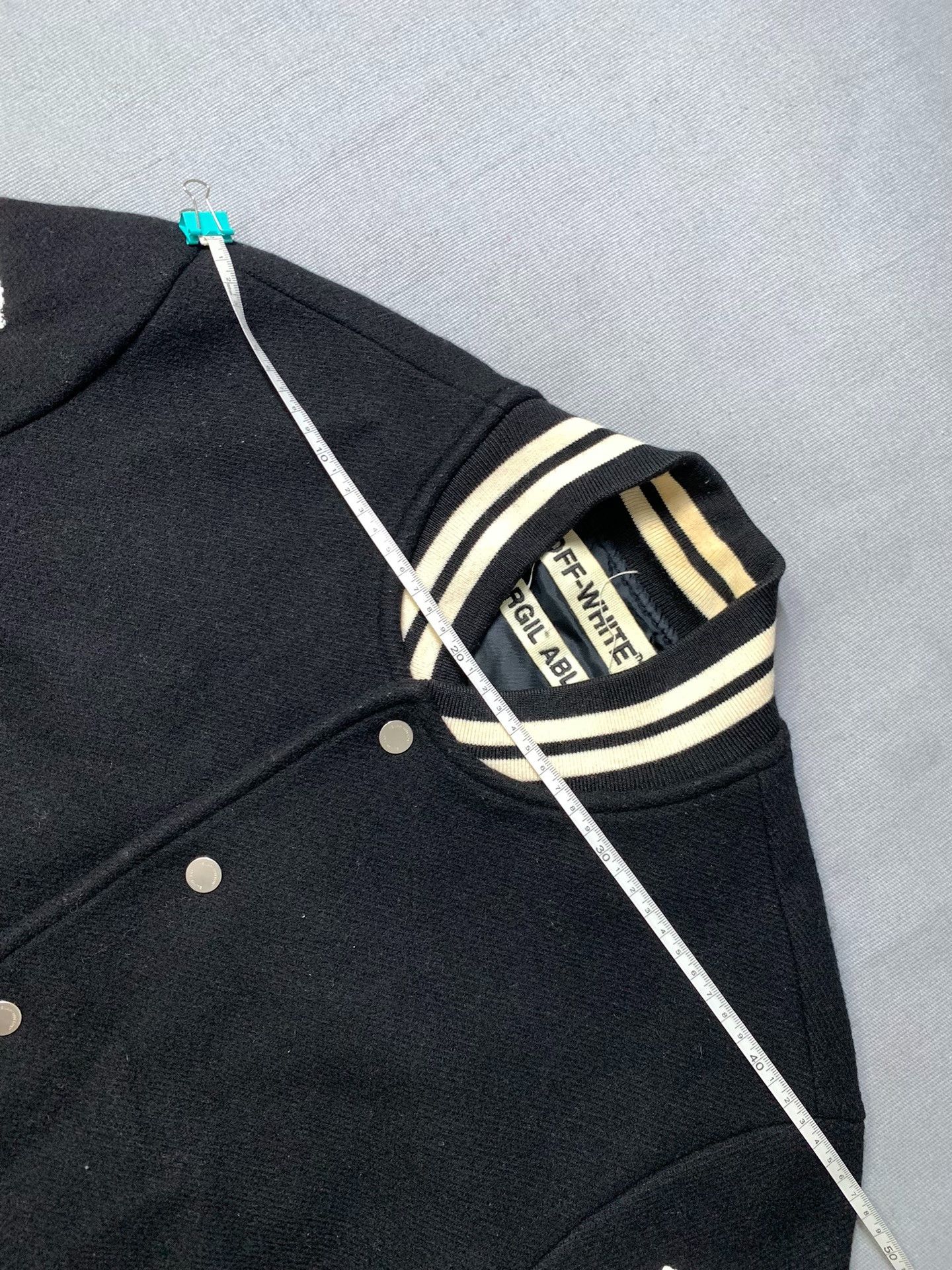 Off-White Off-White Virgil Abloh Wool Varsity Jacket Size US XS / EU 42 / 0 - 6 Thumbnail