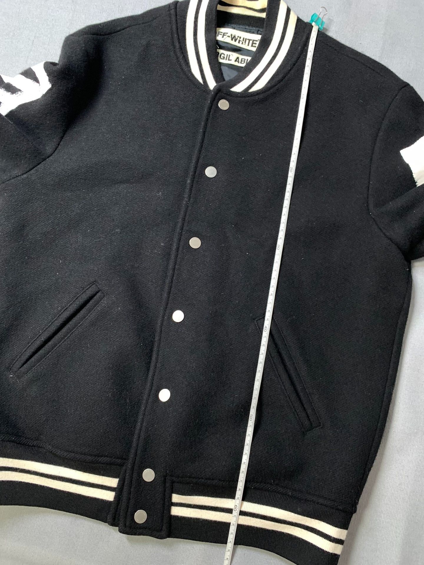 Off-White Off-White Virgil Abloh Wool Varsity Jacket Size US XS / EU 42 / 0 - 8 Thumbnail