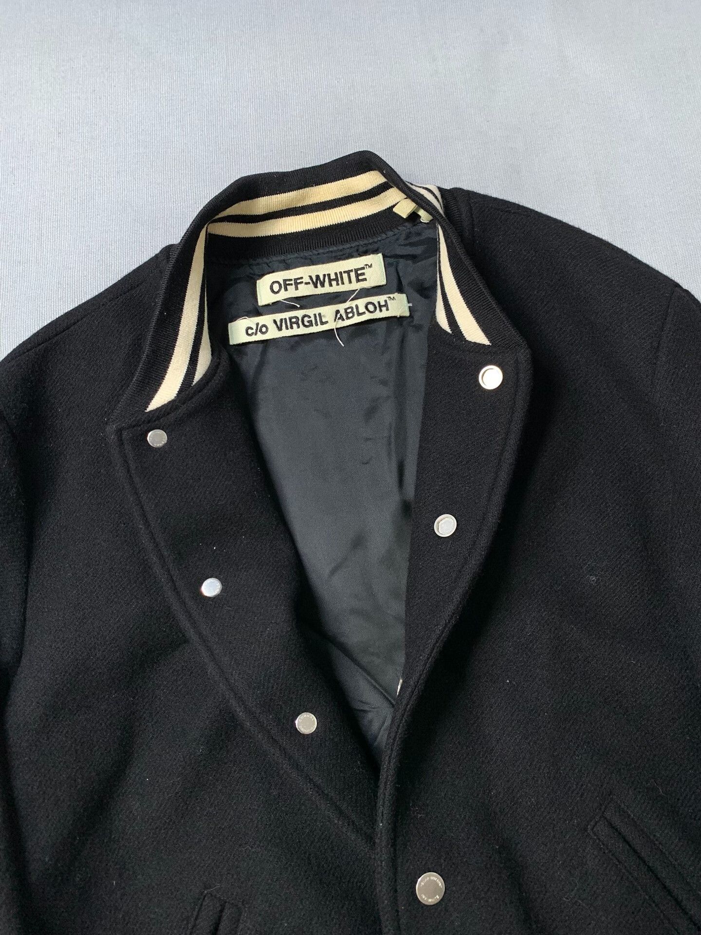 Off-White Off-White Virgil Abloh Wool Varsity Jacket Size US XS / EU 42 / 0 - 3 Thumbnail