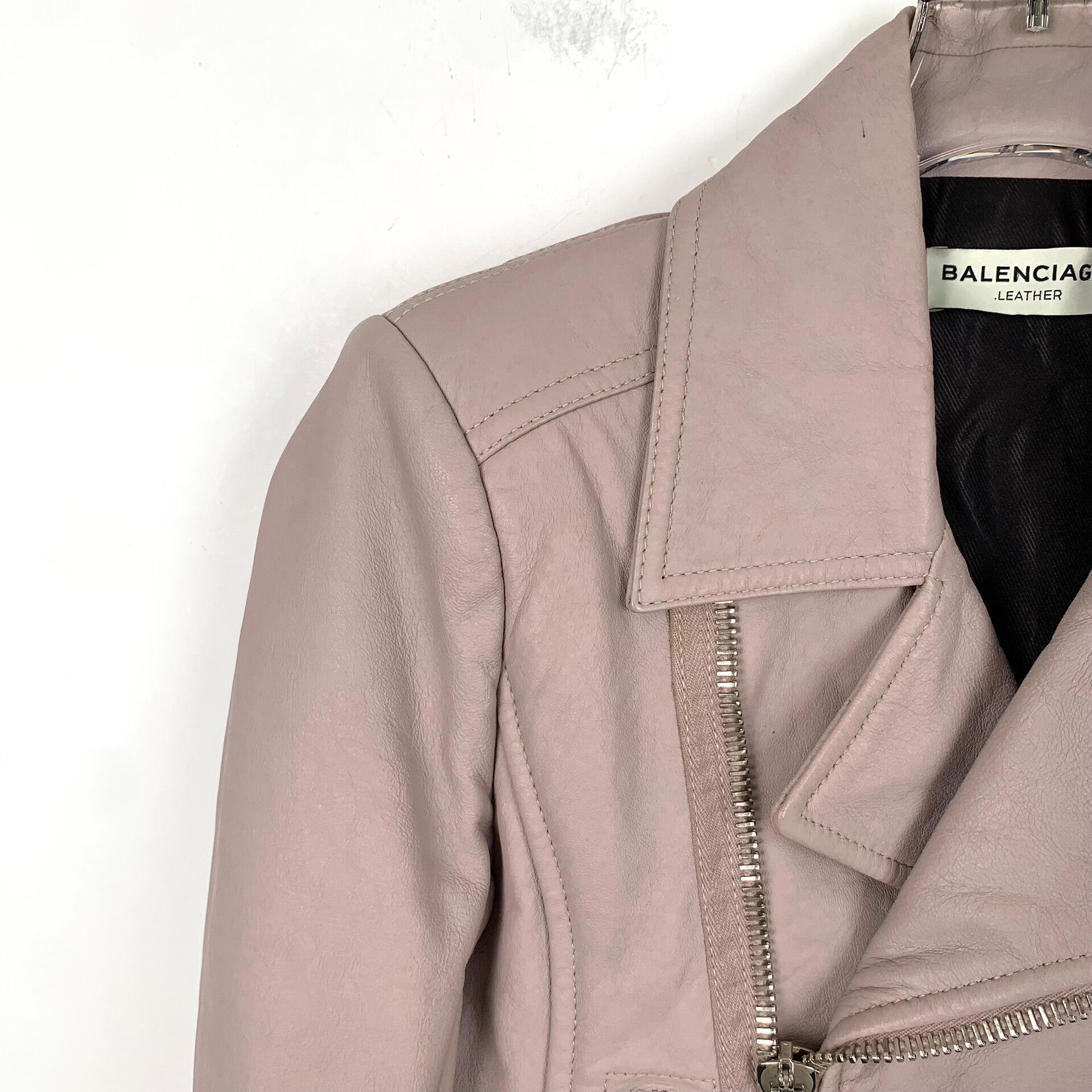 Balenciaga Balenciaga Mauve Leather Rider Jacket Size 34 Size XS / US 0-2 / IT 36-38 - 4 Thumbnail