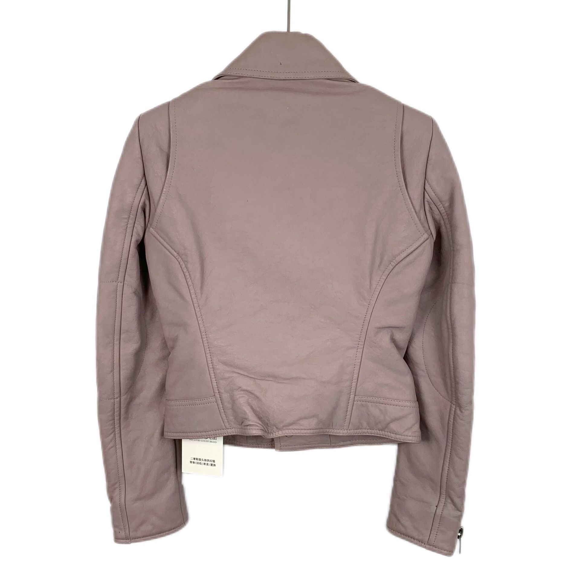 Balenciaga Balenciaga Mauve Leather Rider Jacket Size 34 Size XS / US 0-2 / IT 36-38 - 3 Thumbnail
