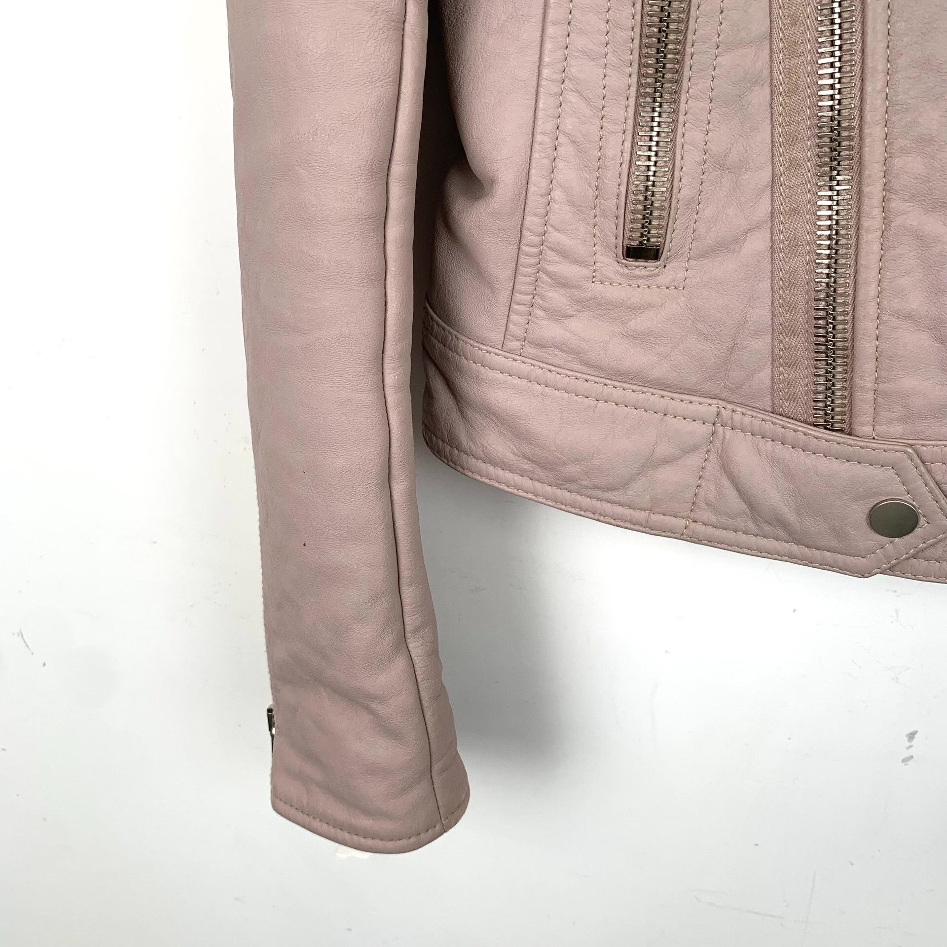 Balenciaga Balenciaga Mauve Leather Rider Jacket Size 34 Size XS / US 0-2 / IT 36-38 - 5 Thumbnail
