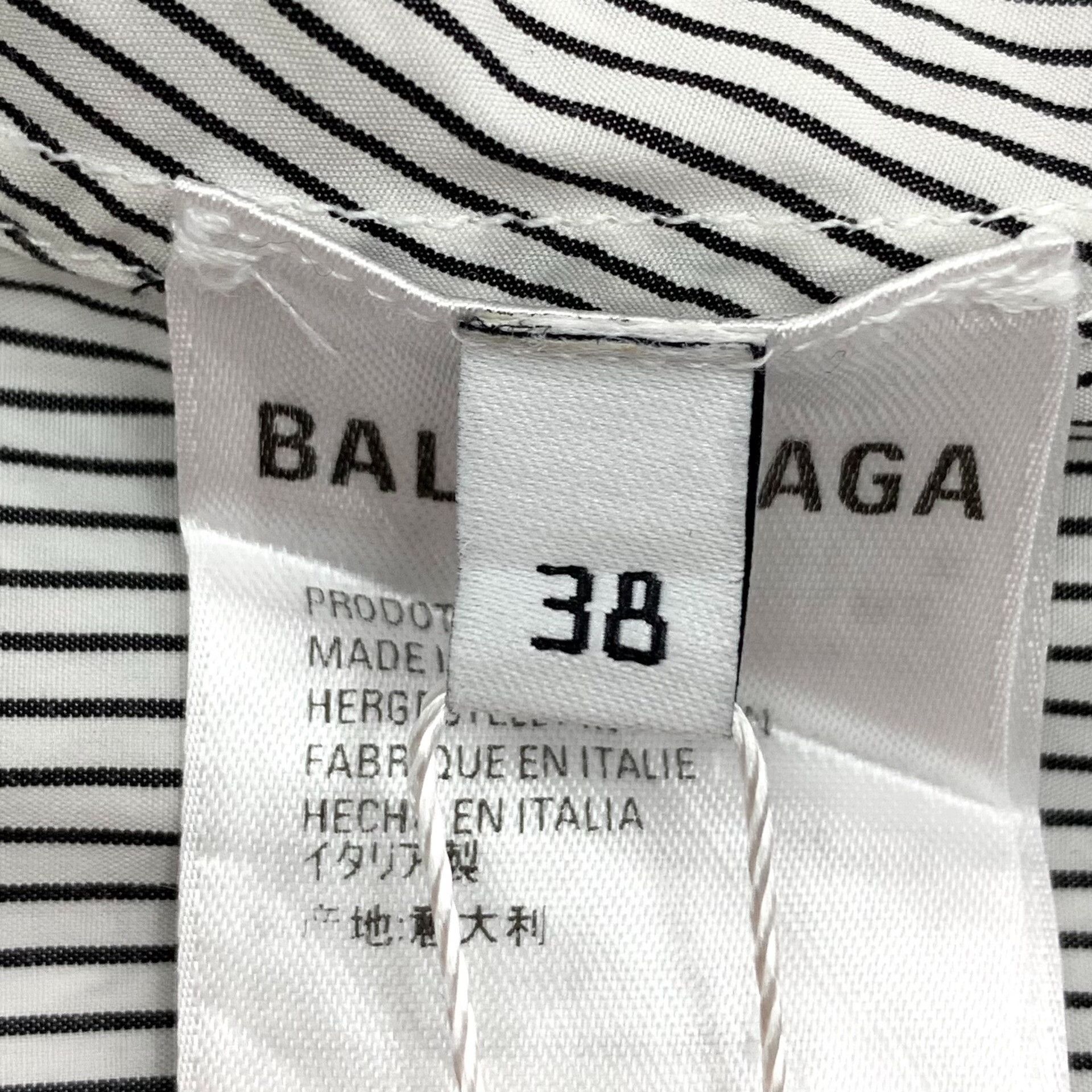 Balenciaga Balenciaga Striped Back Logo Tie Shirt 38 Size US S / EU 44-46 / 1 - 7 Thumbnail
