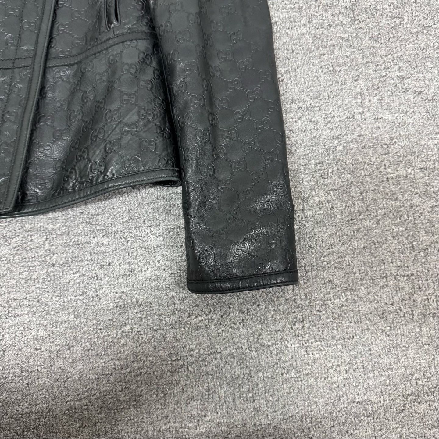 Gucci Gucci Guccissima GG Embossed Leather Jacket 40 Size S / US 4 / IT 40 - 4 Thumbnail
