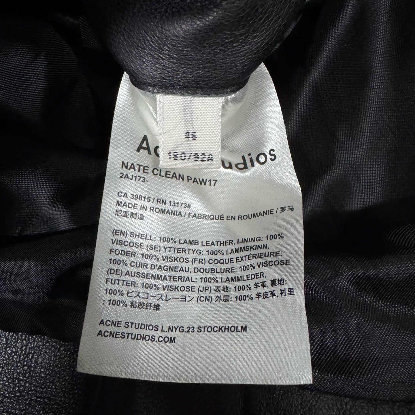 Acne Studios Acne Studios Nate Clean Leather Biker Jacket Size 46 Size US S / EU 44-46 / 1 - 8 Thumbnail