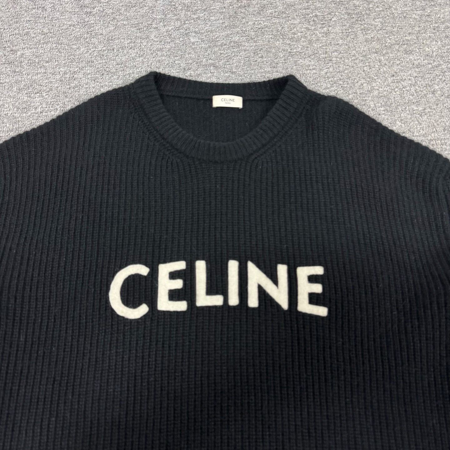 Celine Celine Logo Wool Knit Sweater L Size US L / EU 52-54 / 3 - 6 Thumbnail
