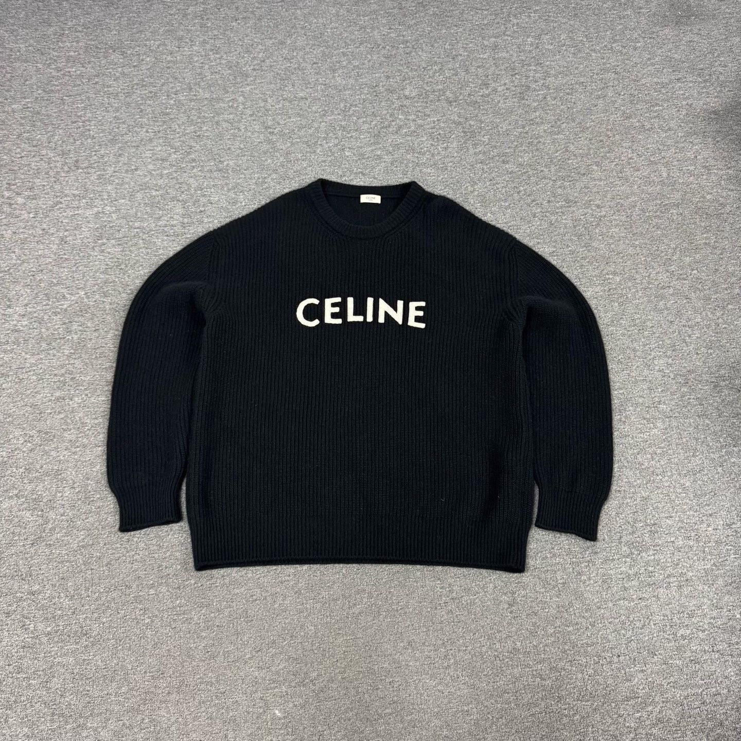 Celine Celine Logo Wool Knit Sweater L Size US L / EU 52-54 / 3 - 2 Thumbnail