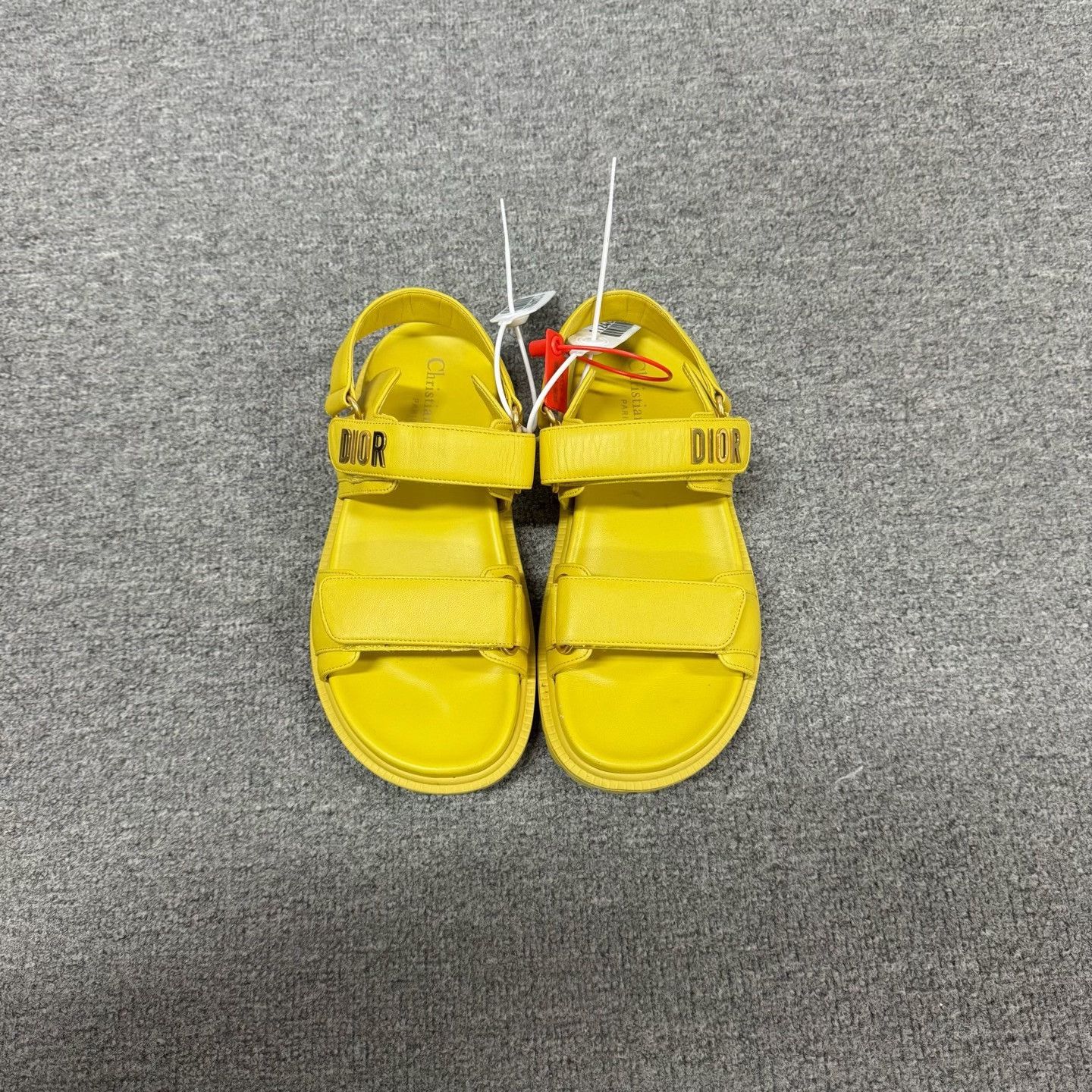 Dior Dior Yellow Leather Velcro Strap Sandals 36 Size US 6 / IT 36 - 4 Thumbnail