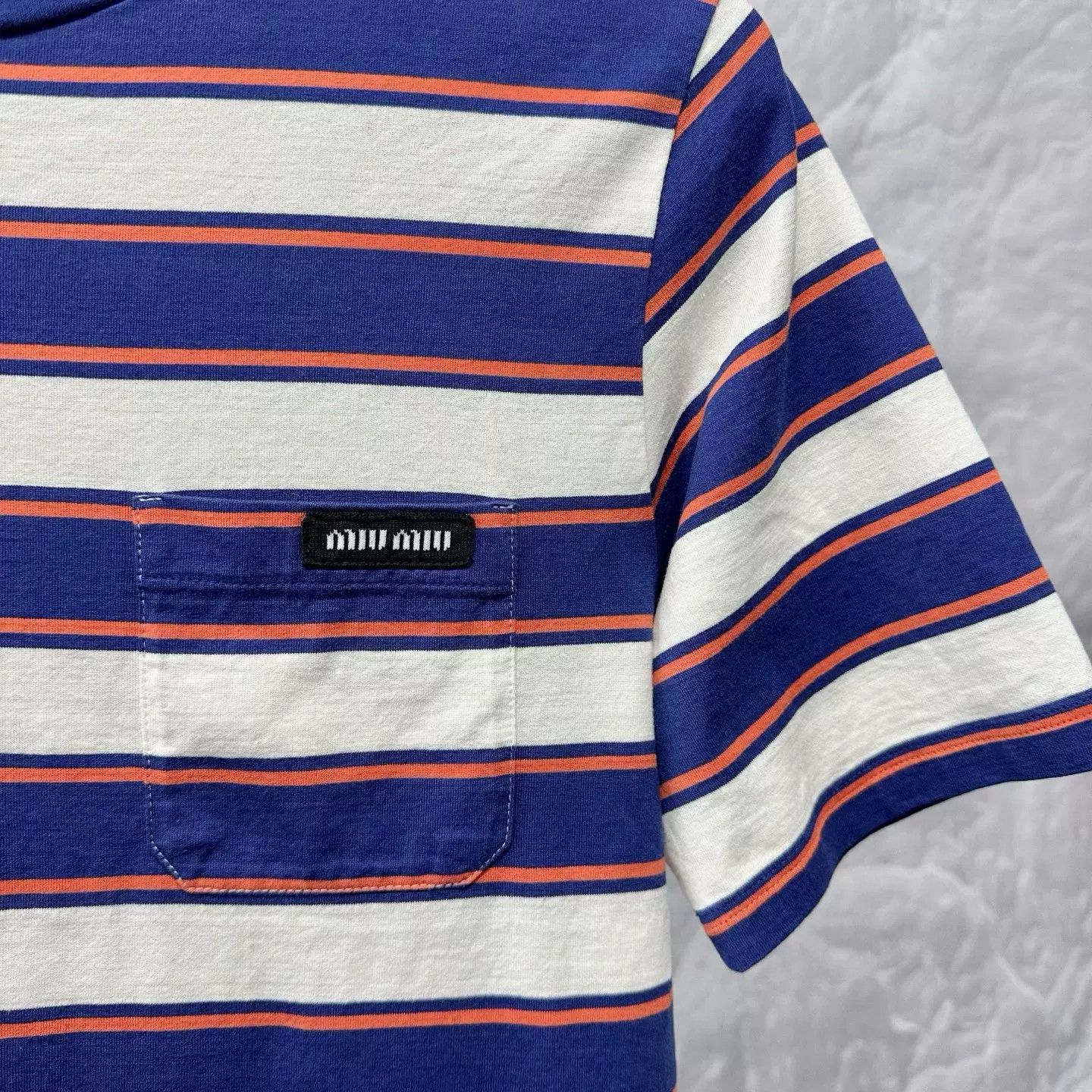 Miu Miu Miu Miu SS24 Striped Logo Pocket T-Shirt Size M Size M / US 6-8 / IT 42-44 - 5 Thumbnail