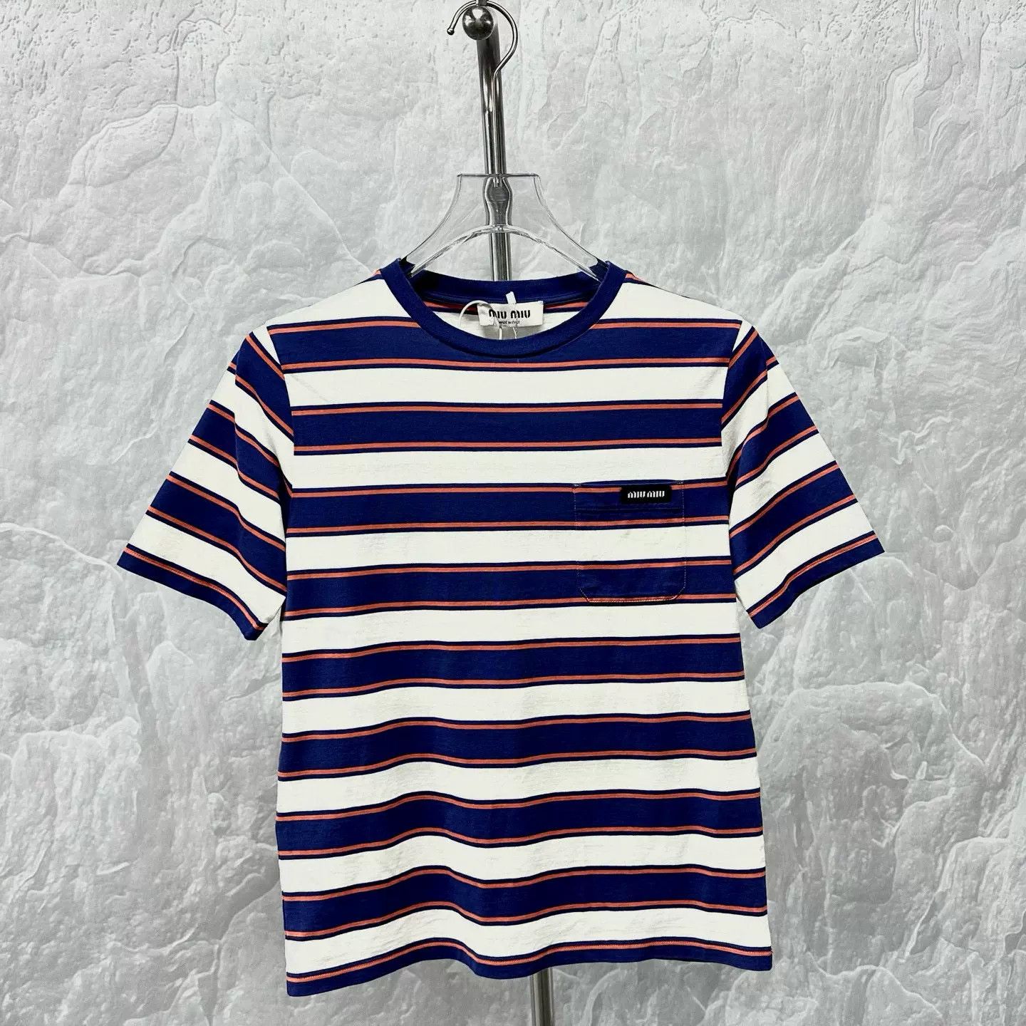 Miu Miu Miu Miu SS24 Striped Logo Pocket T-Shirt Size M Size M / US 6-8 / IT 42-44 - 3 Thumbnail