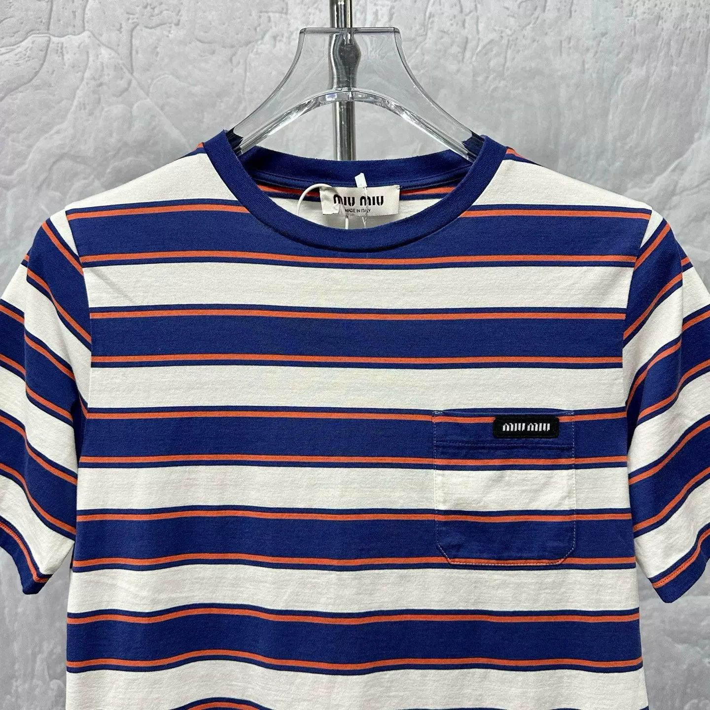 Miu Miu Miu Miu SS24 Striped Logo Pocket T-Shirt Size M Size M / US 6-8 / IT 42-44 - 4 Thumbnail