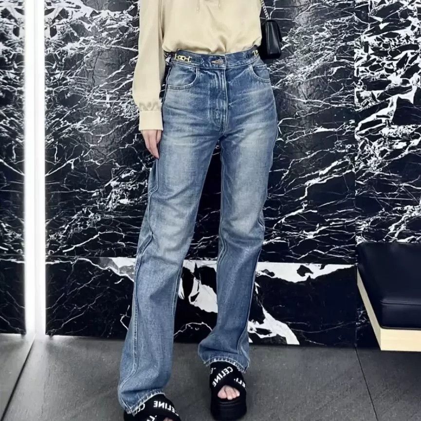 Celine Celine Triomphe Chain Distressed Jeans 27 Size 27" / US 4 / IT 40 - 2 Thumbnail
