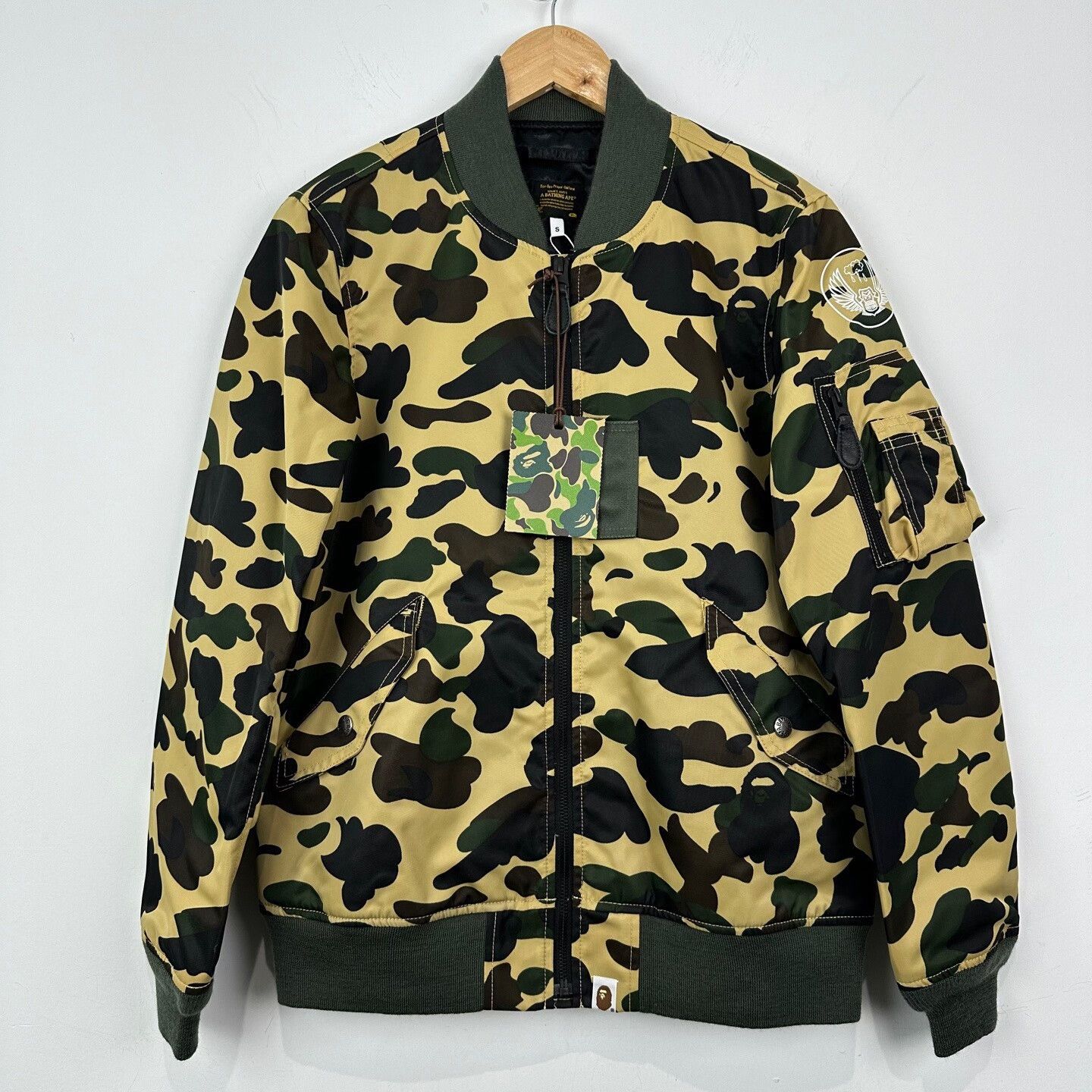Bape Bape Yellow Camo MA-1 Bomber Jacket S Size US S / EU 44-46 / 1 - 2 Thumbnail