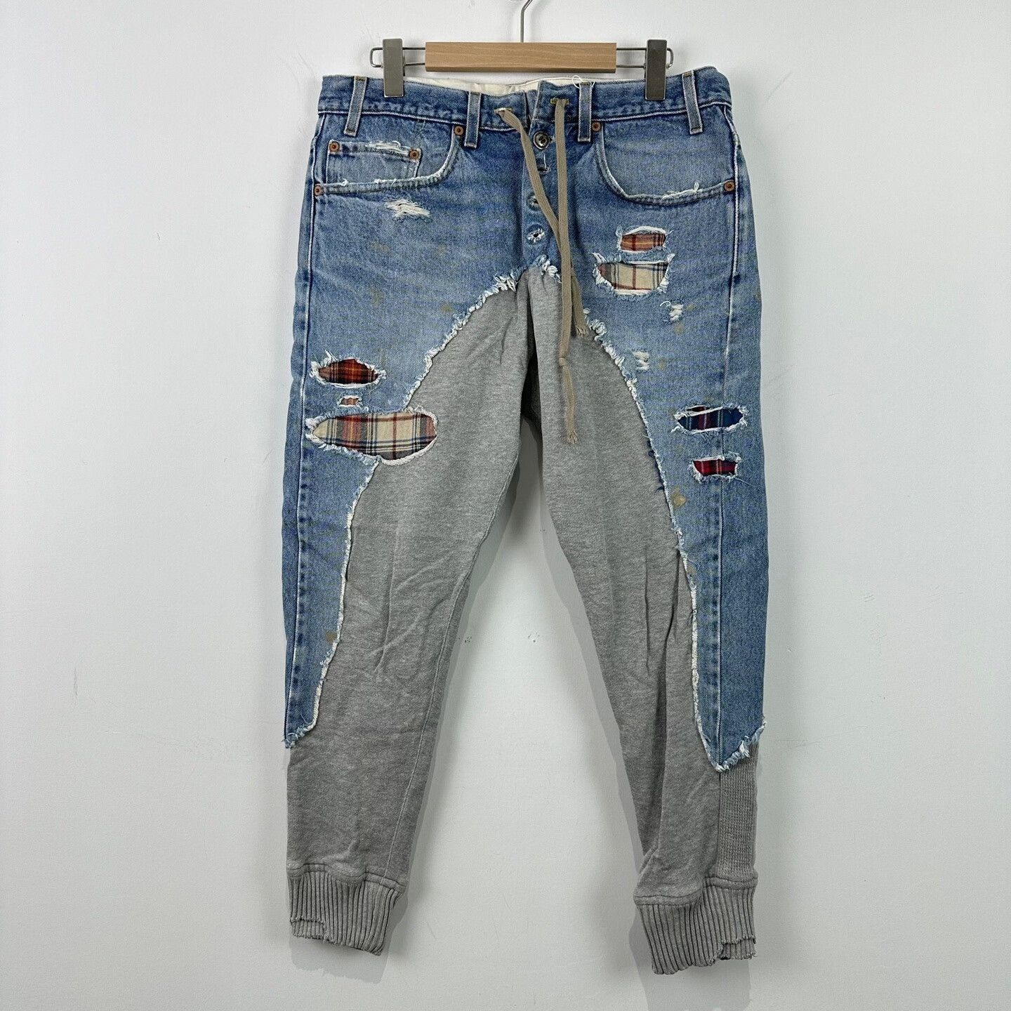 Greg Lauren Greg Lauren Patchwork Denim Hybrid Harem Pants 2 Size US 34 / EU 50 - 2 Thumbnail