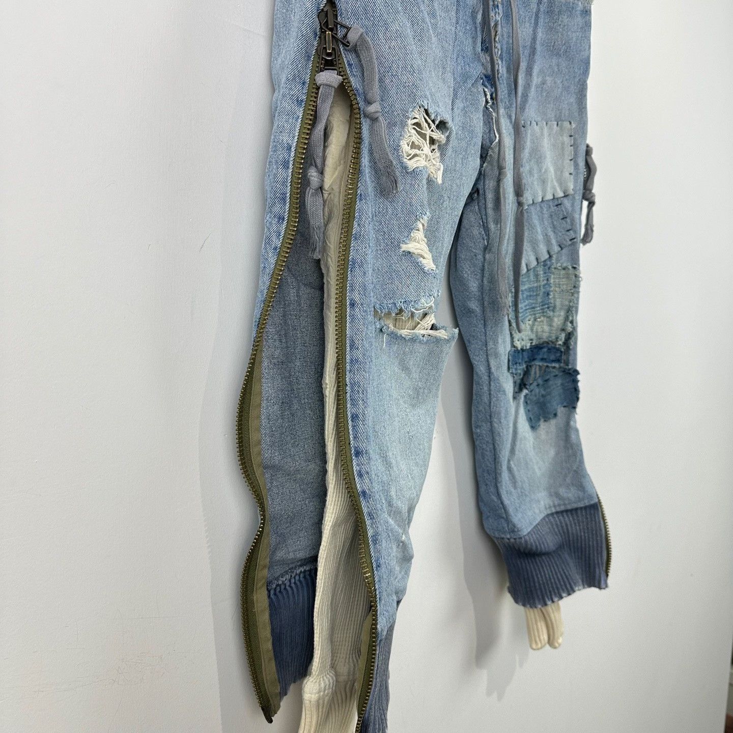 Greg Lauren Greg Lauren Patchwork Denim Lounge Pants Size 1 Size US 30 / EU 46 - 6 Thumbnail