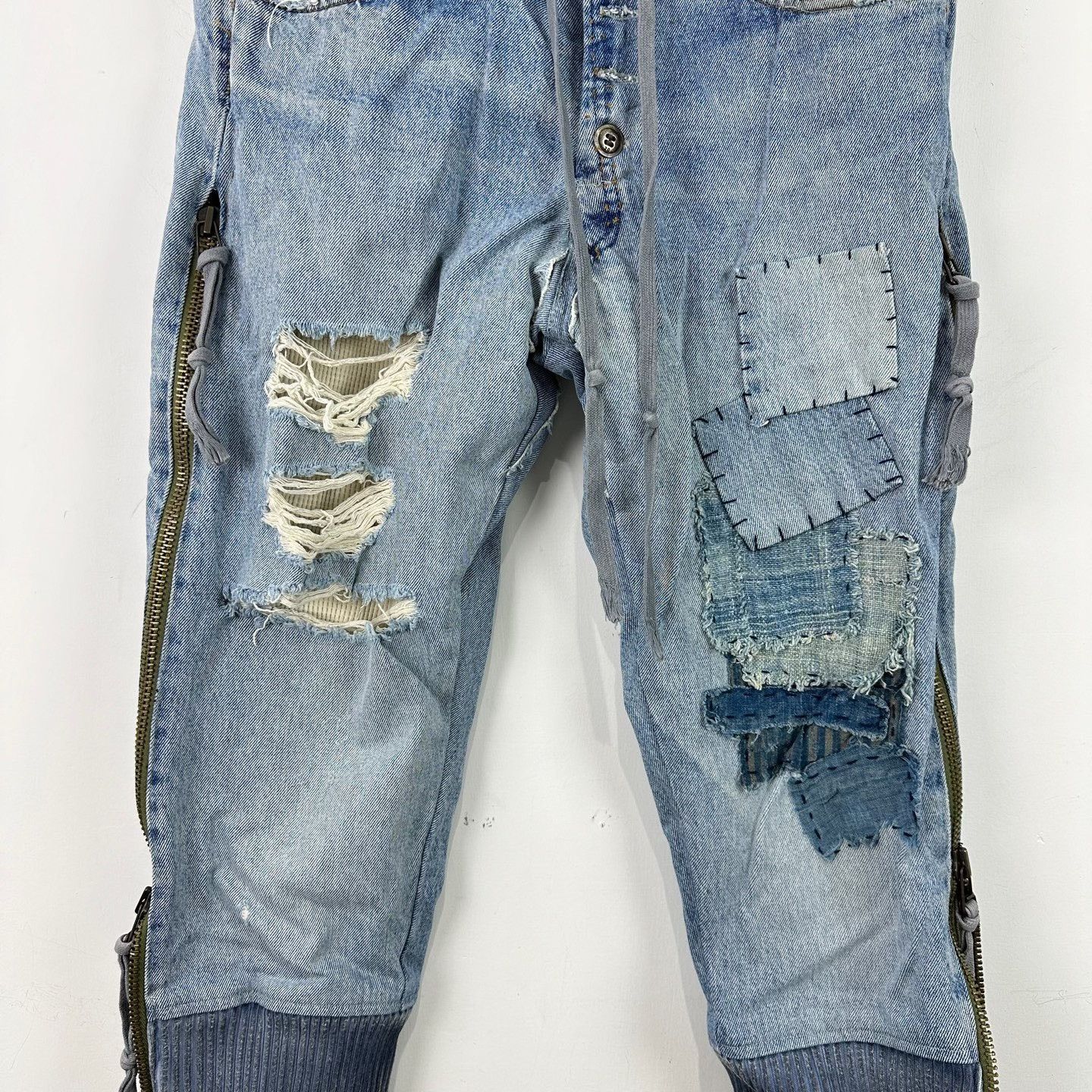 Greg Lauren Greg Lauren Patchwork Denim Lounge Pants Size 1 Size US 30 / EU 46 - 5 Thumbnail