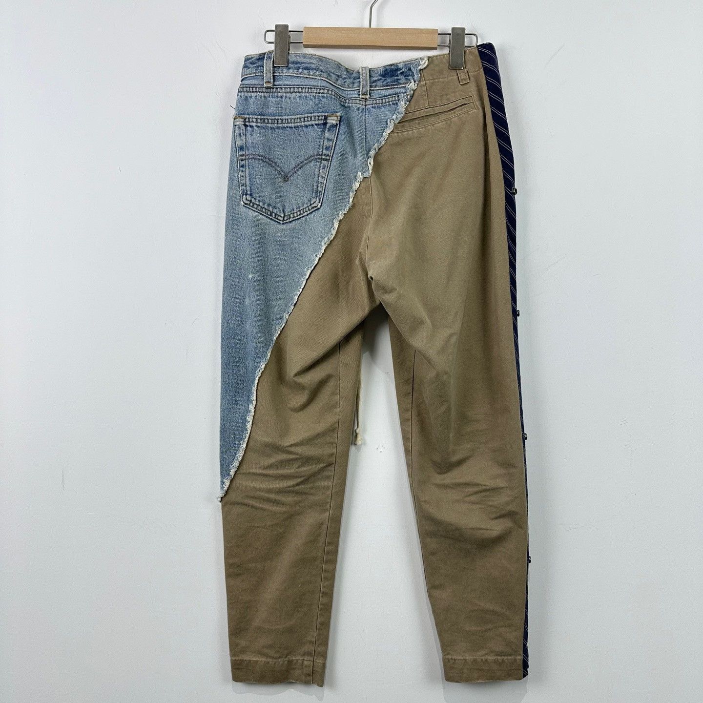 Greg Lauren Greg Lauren Khaki Denim Prep Stripe Pants 0 Size US 30 / EU 46 - 3 Thumbnail