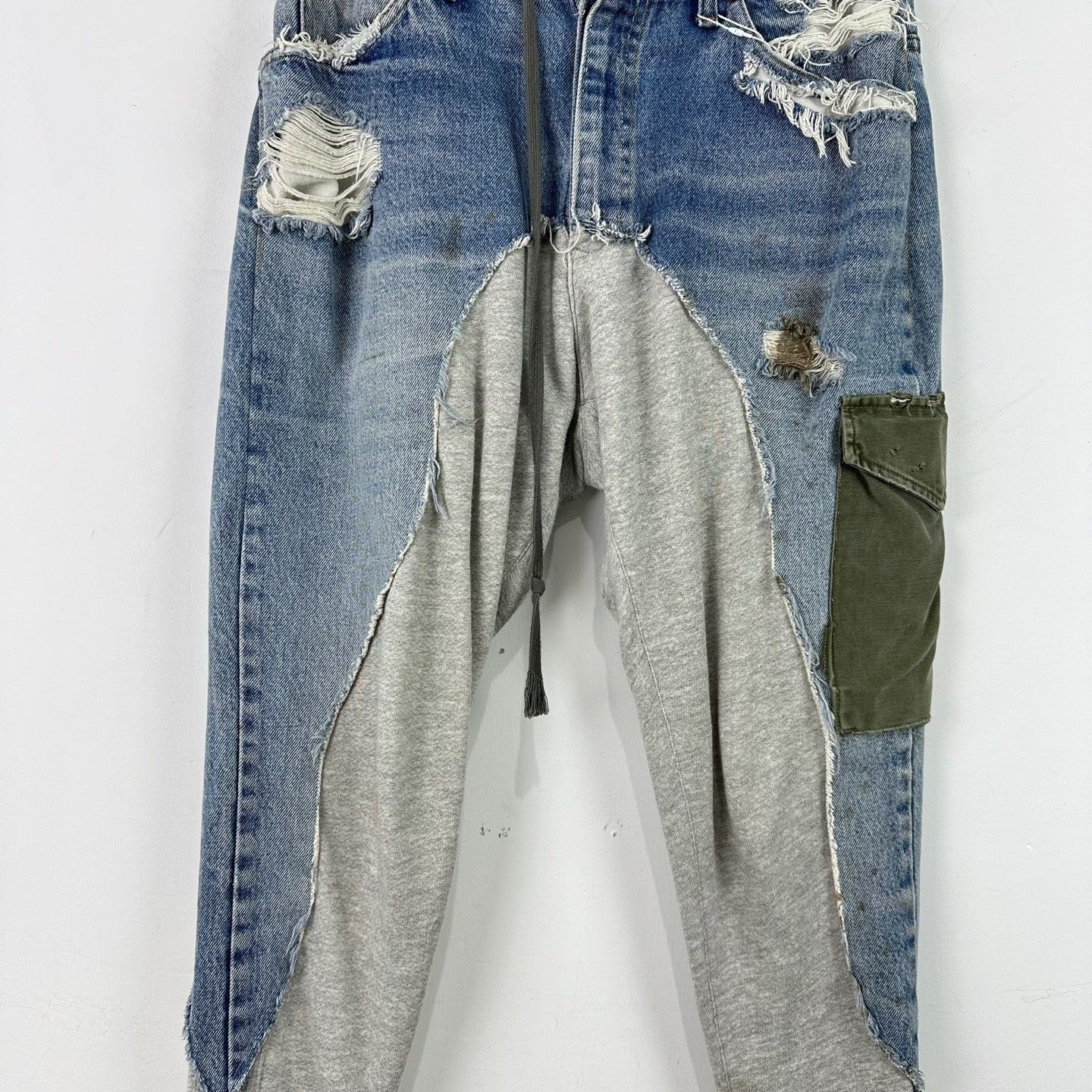 Greg Lauren Greg Lauren Spliced Fleece Hybrid Pants 1 Size US 30 / EU 46 - 5 Thumbnail