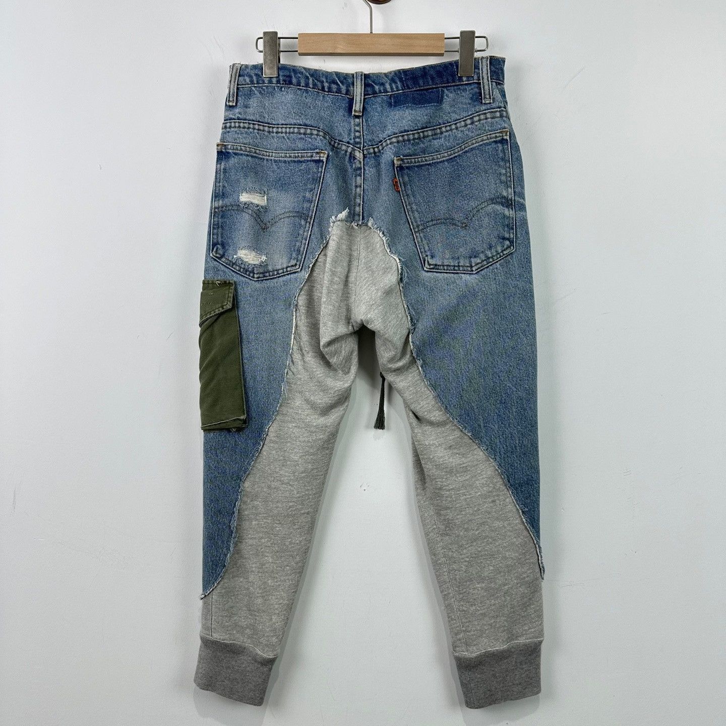 Greg Lauren Greg Lauren Spliced Fleece Hybrid Pants 1 Size US 30 / EU 46 - 3 Thumbnail