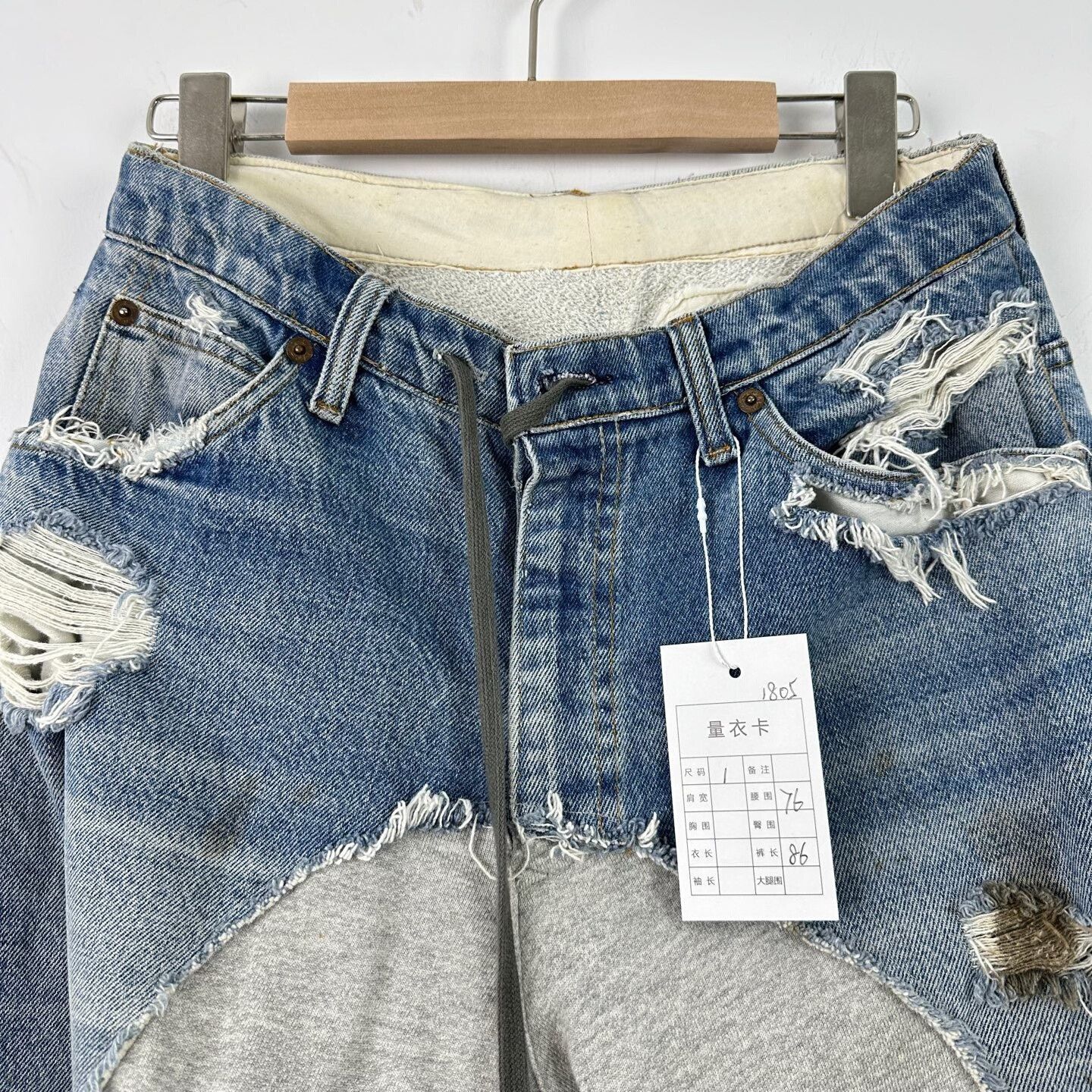 Greg Lauren Greg Lauren Spliced Fleece Hybrid Pants 1 Size US 30 / EU 46 - 4 Thumbnail