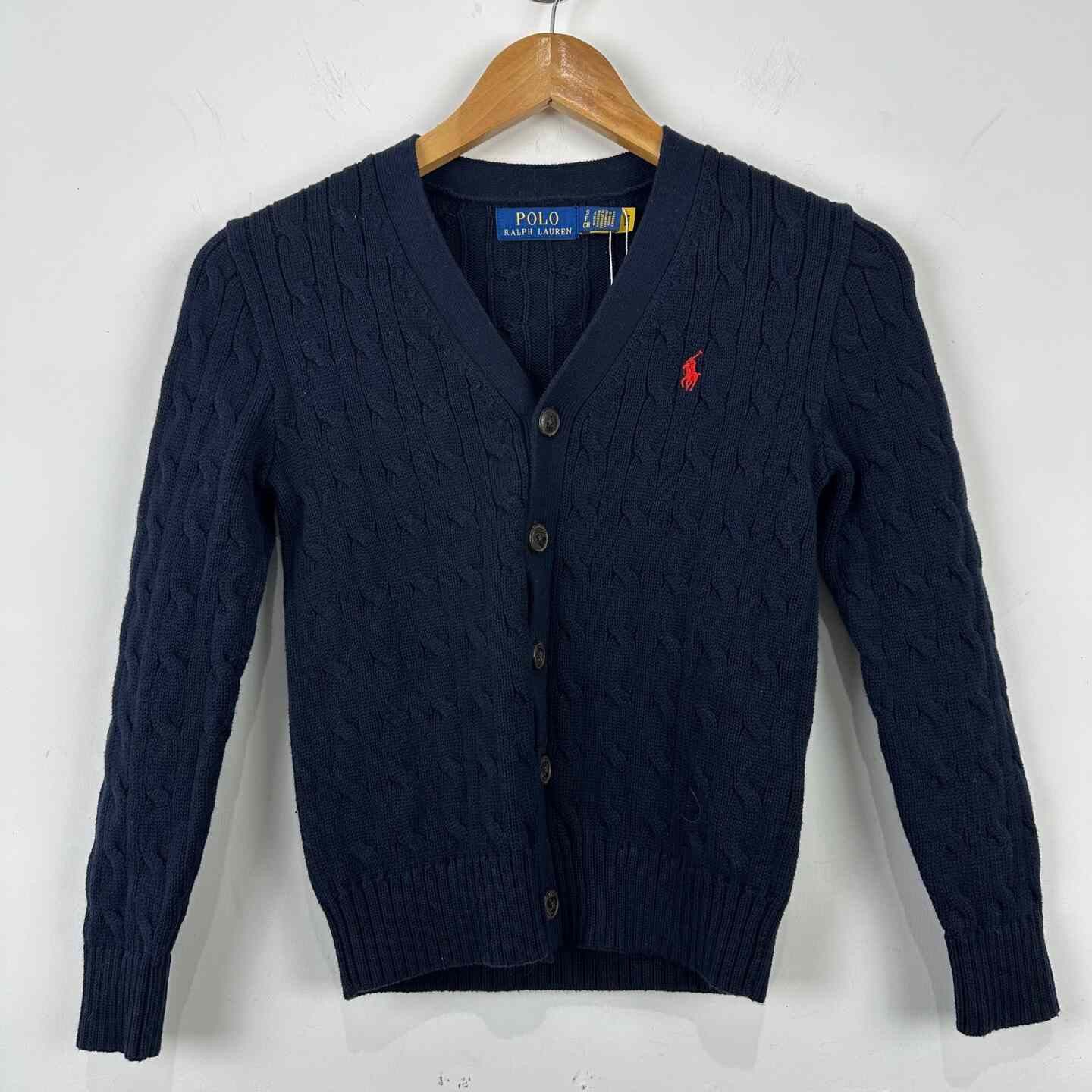 Polo Ralph Lauren Polo Ralph Lauren Navy Cable Knit Cardigan S Size US S / EU 44-46 / 1 - 2 Thumbnail