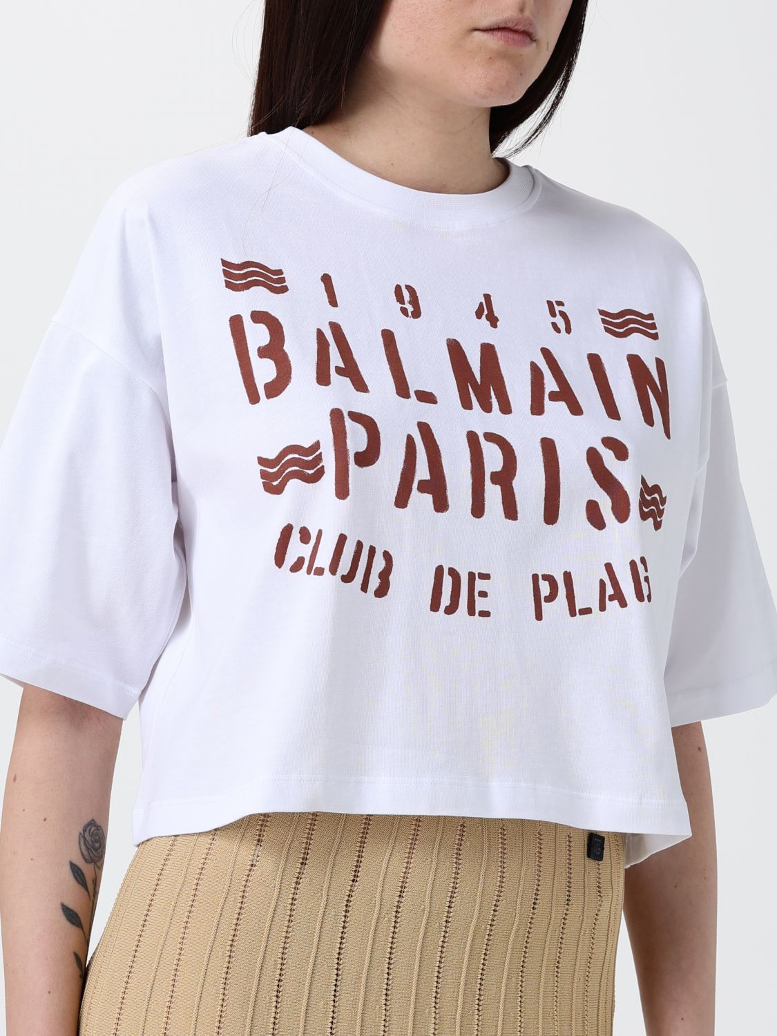 Balmain Balmain T-Shirt Woman White Size XS / US 0-2 / IT 36-38 - 3 Thumbnail