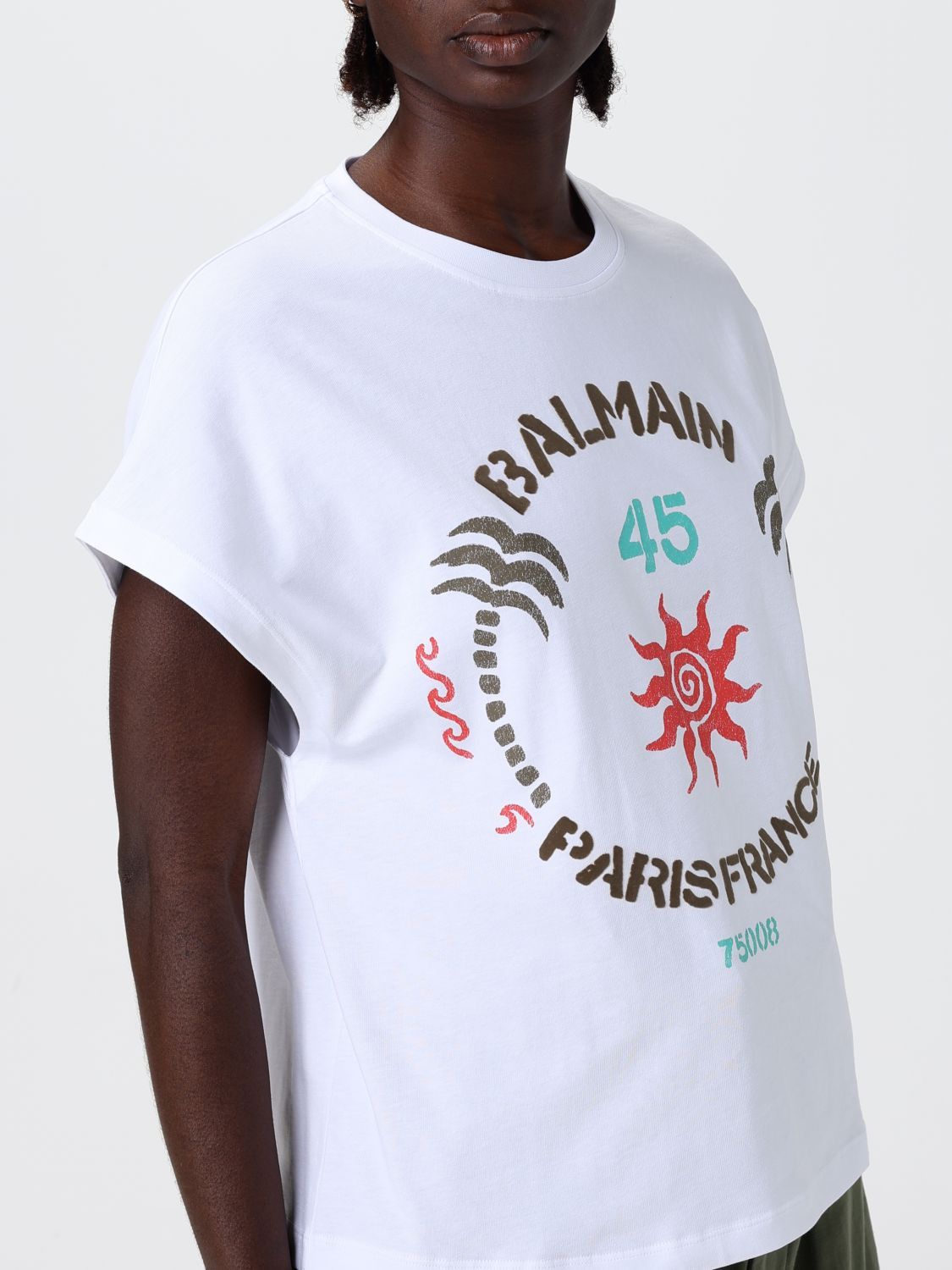 Balmain Balmain T-Shirt Woman White Size L / US 10 / IT 46 - 4 Thumbnail