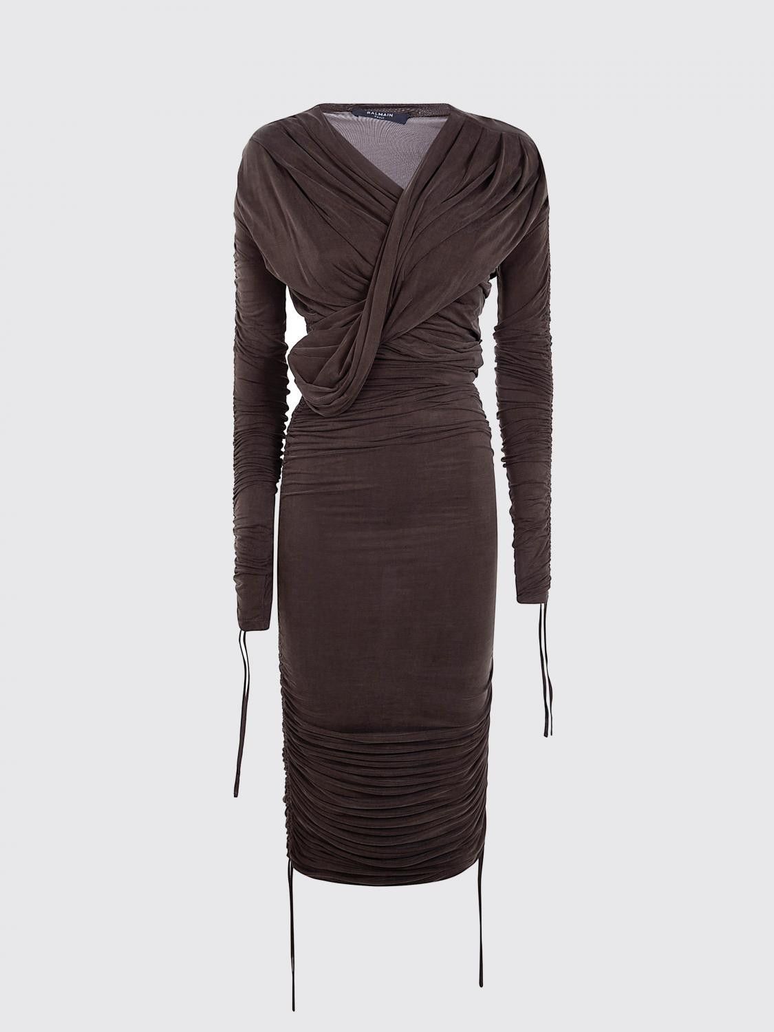Balmain Balmain Dress Woman Brown Size S / US 4 / IT 40 - 2 Thumbnail