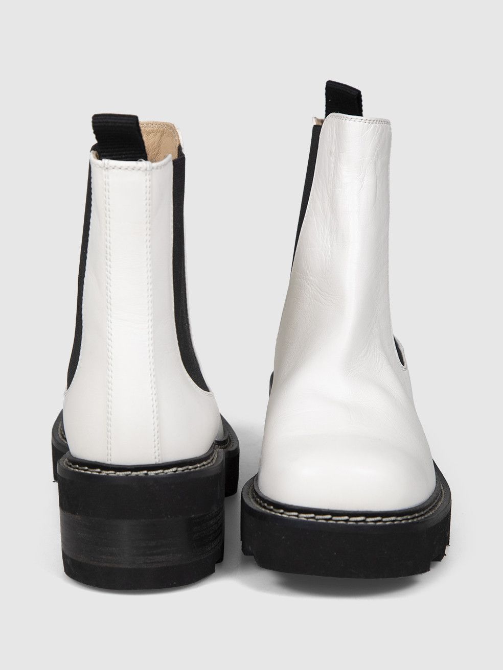 Gabriela Hearst White Leather Chelsea Boots Size US 8 / IT 38 - 3 Thumbnail