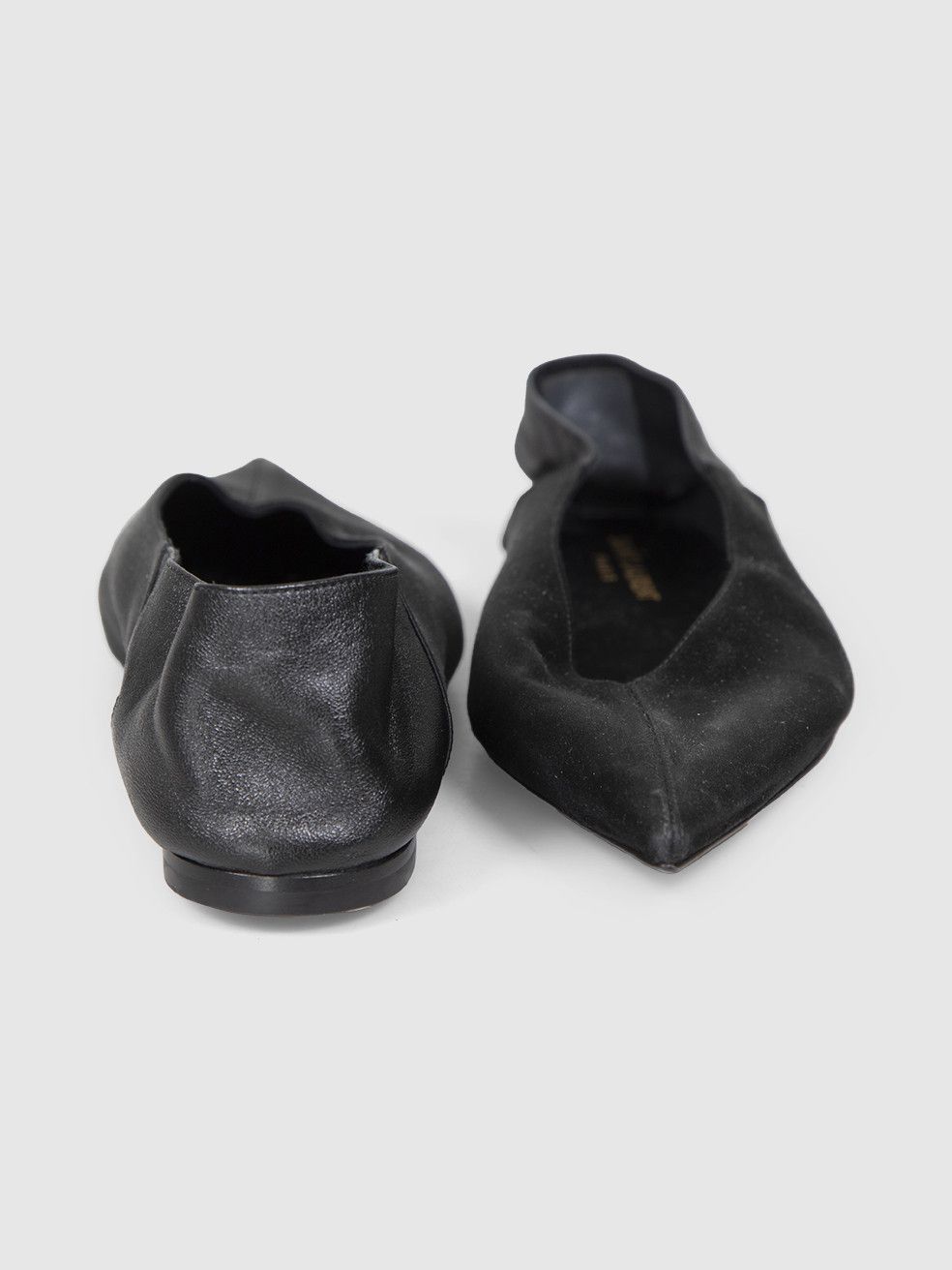 Saint Laurent Paris Black Satin Pointed Toe Flats Size US 8.5 / IT 38.5 - 3 Thumbnail