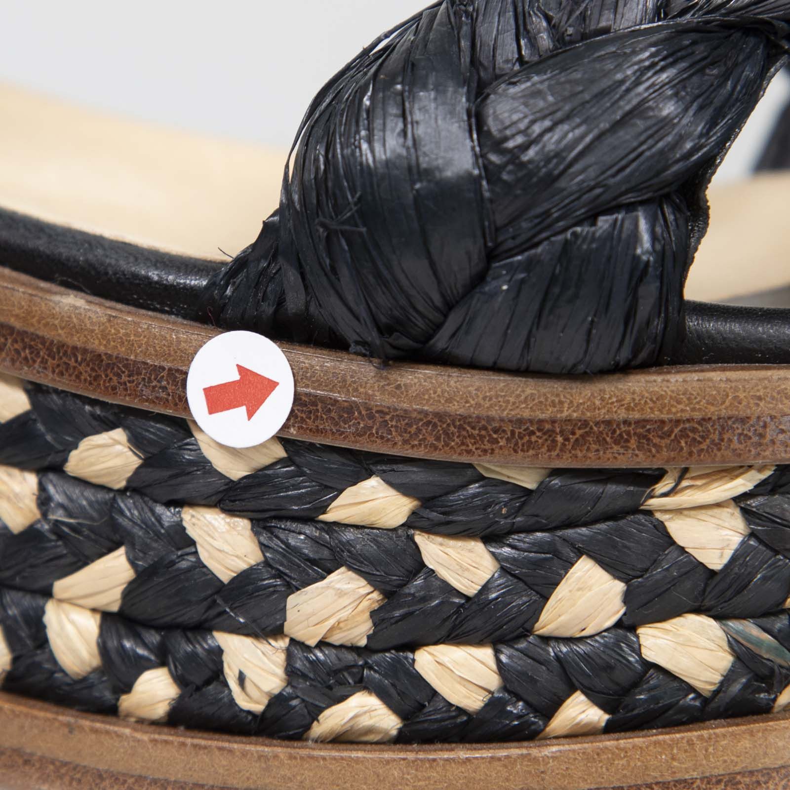 Gabriela Hearst Black & Brown Wicker Woven Sandals Size US 8.5 / IT 38.5 - 8 Thumbnail