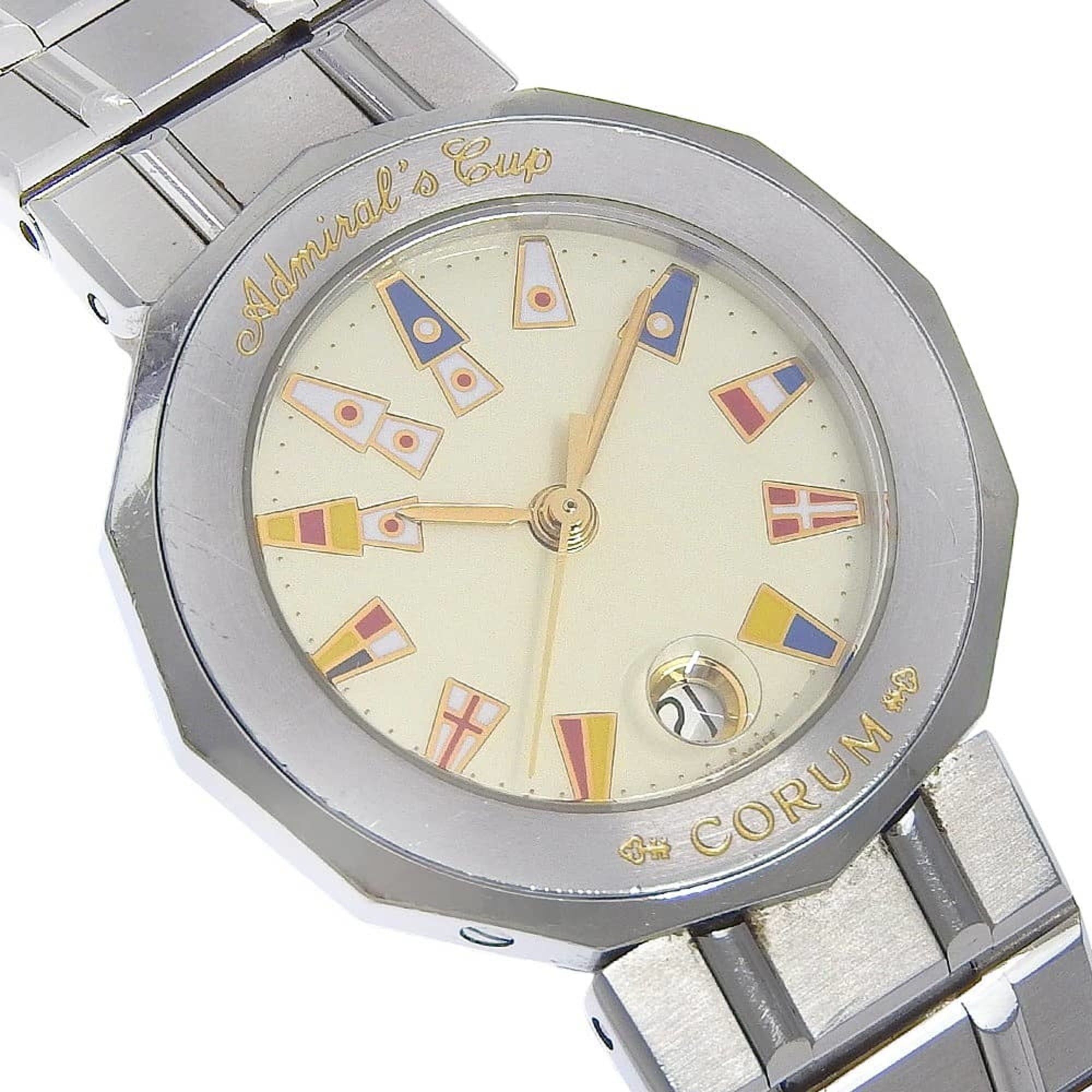 Corum Corum Admirals Cup Watch 39.610.20 V050 Stainless Steel Silver Quartz Analog Ivory Dial Women's Size ONE SIZE - 3 Thumbnail