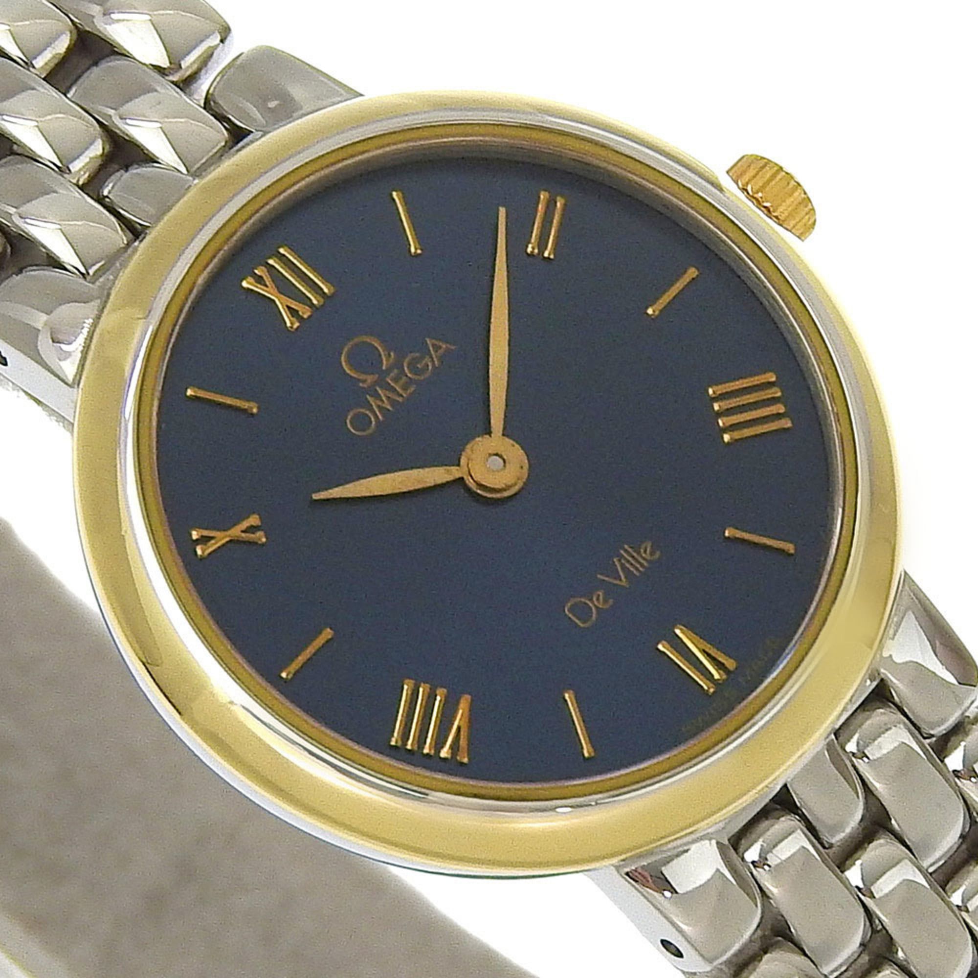 Omega Omega De Ville 7261.83 Stainless Steel Watch, 1993 Model, Quartz, Analog, Black Dial, Ladies' Watch Size ONE SIZE - 3 Thumbnail
