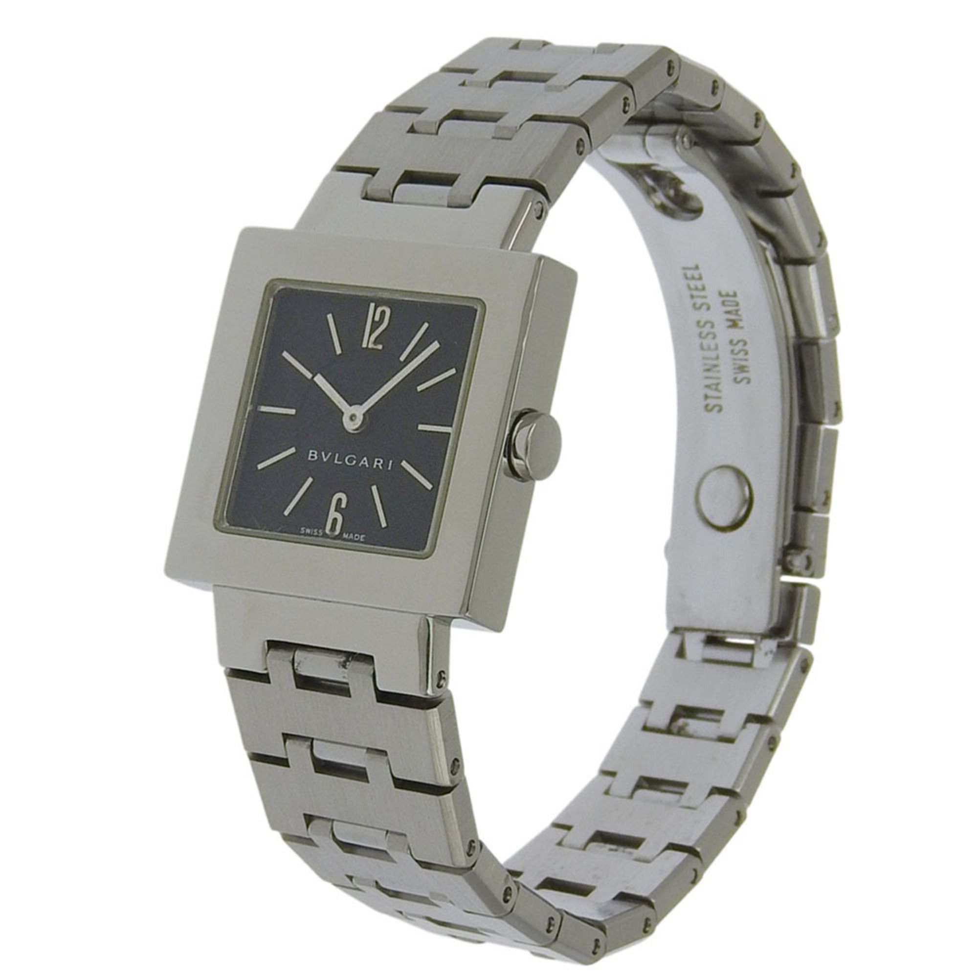 Bvlgari Bulgari BVLGARI Quadlard Watch SQ22SS Stainless Steel Black Quartz Analog Dial Women's Size ONE SIZE - 2 Thumbnail