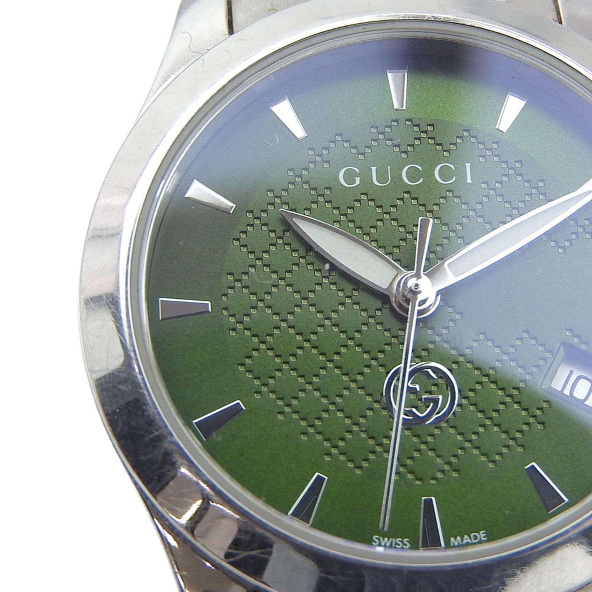 Gucci Gucci watch 126.5 Stainless steel quartz analog green dial women's Size ONE SIZE - 9 Thumbnail