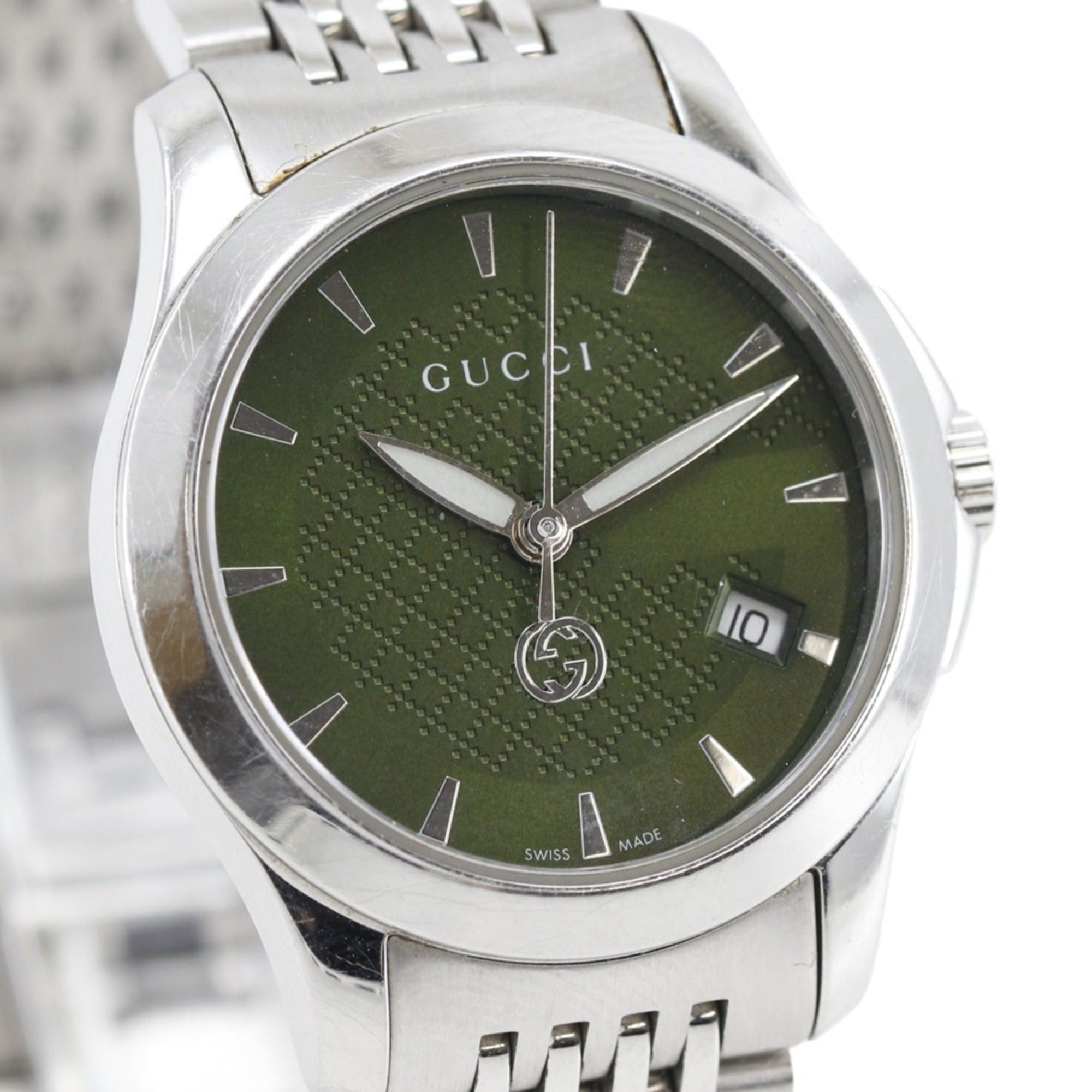 Gucci Gucci watch 126.5 Stainless steel quartz analog green dial women's Size ONE SIZE - 3 Thumbnail