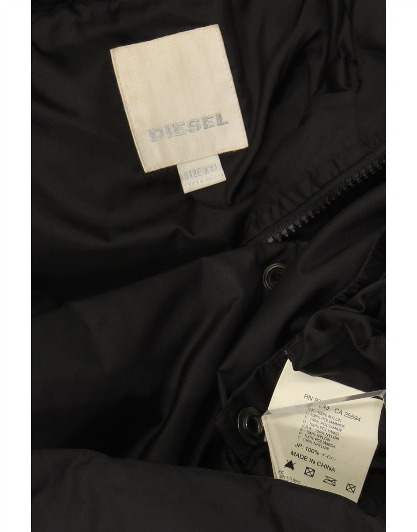 Diesel Mens Padded Jacket UK 44 2XL Black Nylon Size US XL / EU 56 / 4 - 4 Thumbnail