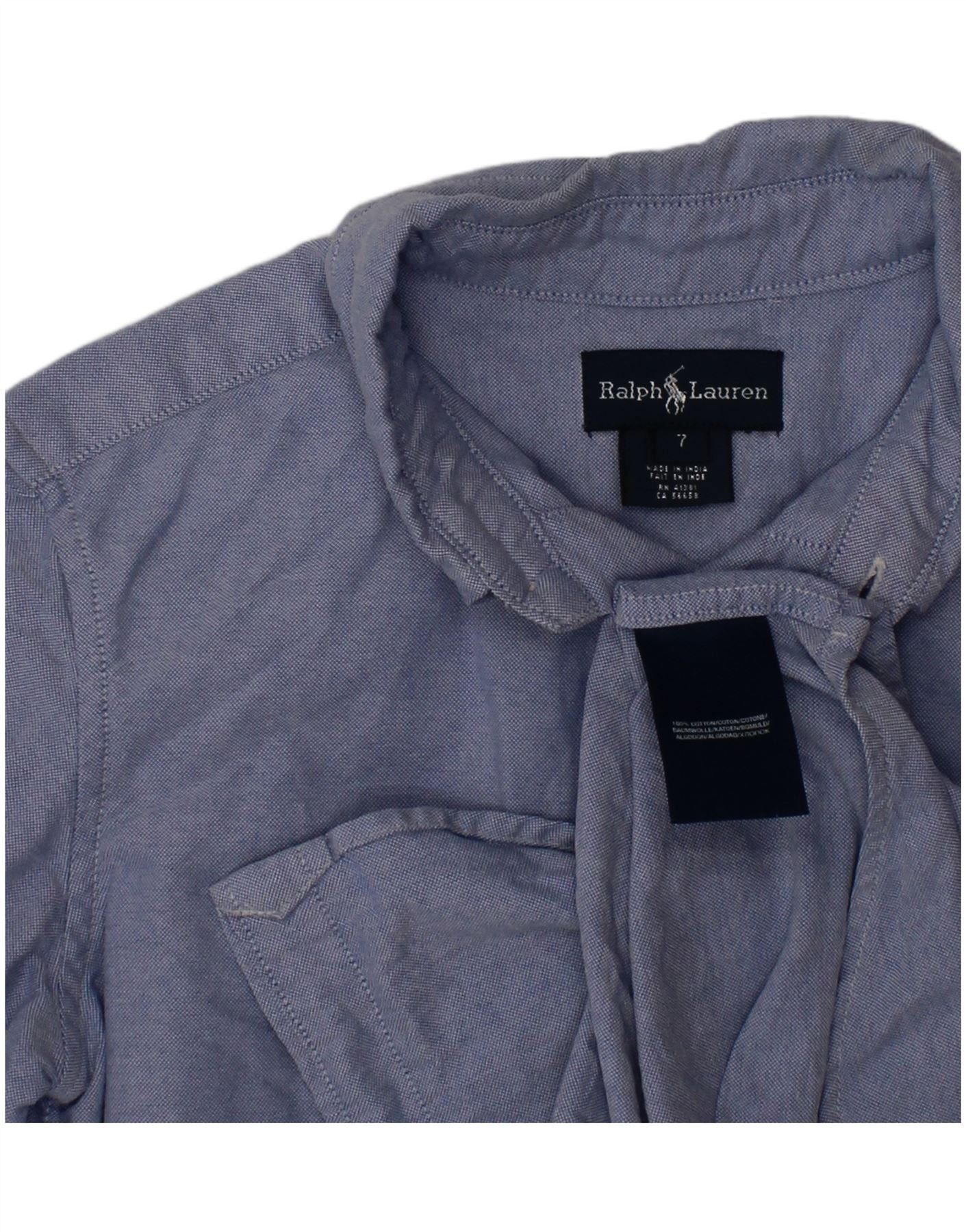 Ralph Lauren Boys Shirt 6-7 Years Blue Cotton Size XS / US 0-2 / IT 36-38 - 3 Thumbnail