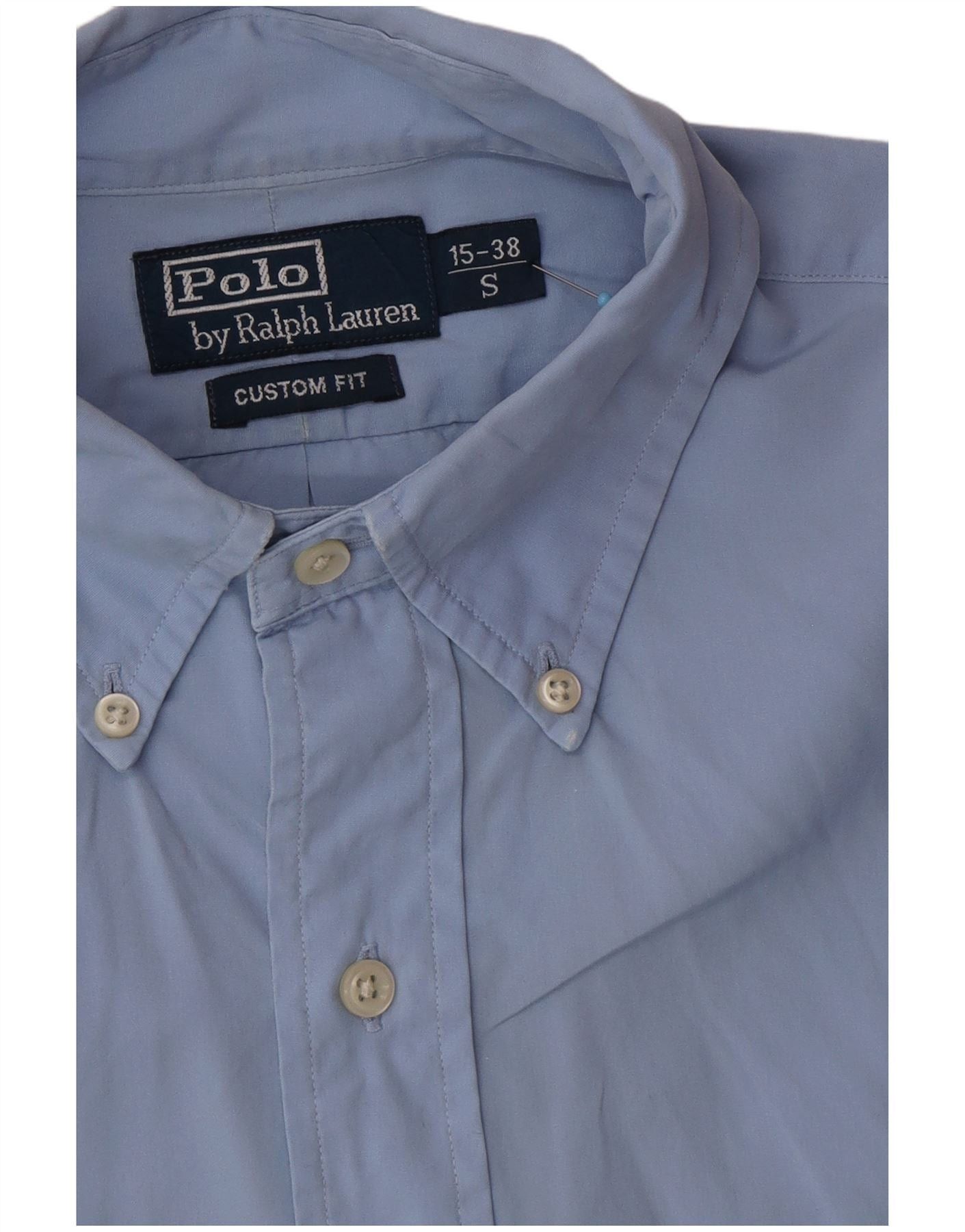 Polo Ralph Lauren Mens Custom Fit Shirt 38 15 Small Blue Cotton Size US S / EU 44-46 / 1 - 3 Thumbnail
