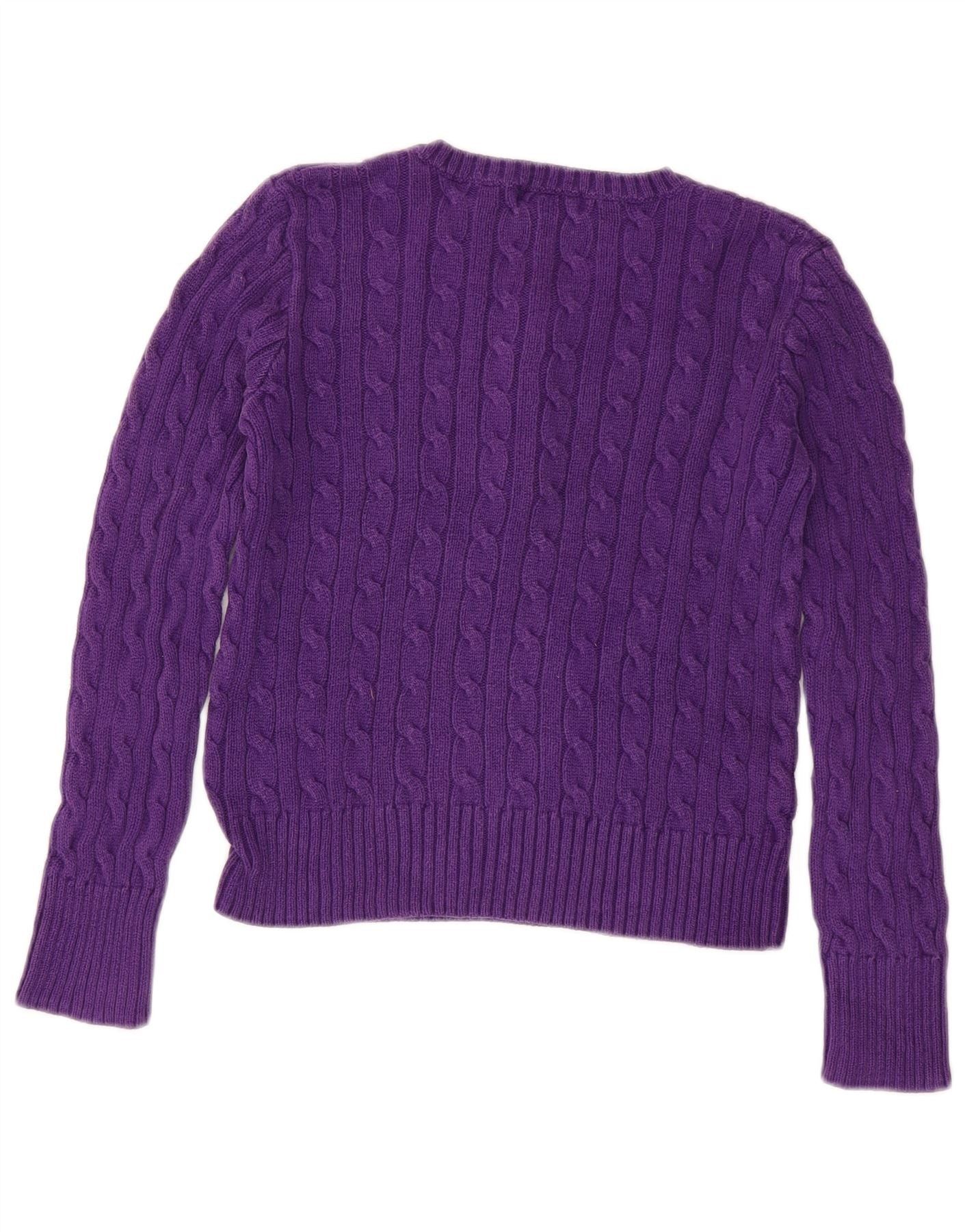 Ralph Lauren Girls Button Neck Jumper Sweater 12-13 Years Large Purple Size M / US 6-8 / IT 42-44 - 4 Thumbnail
