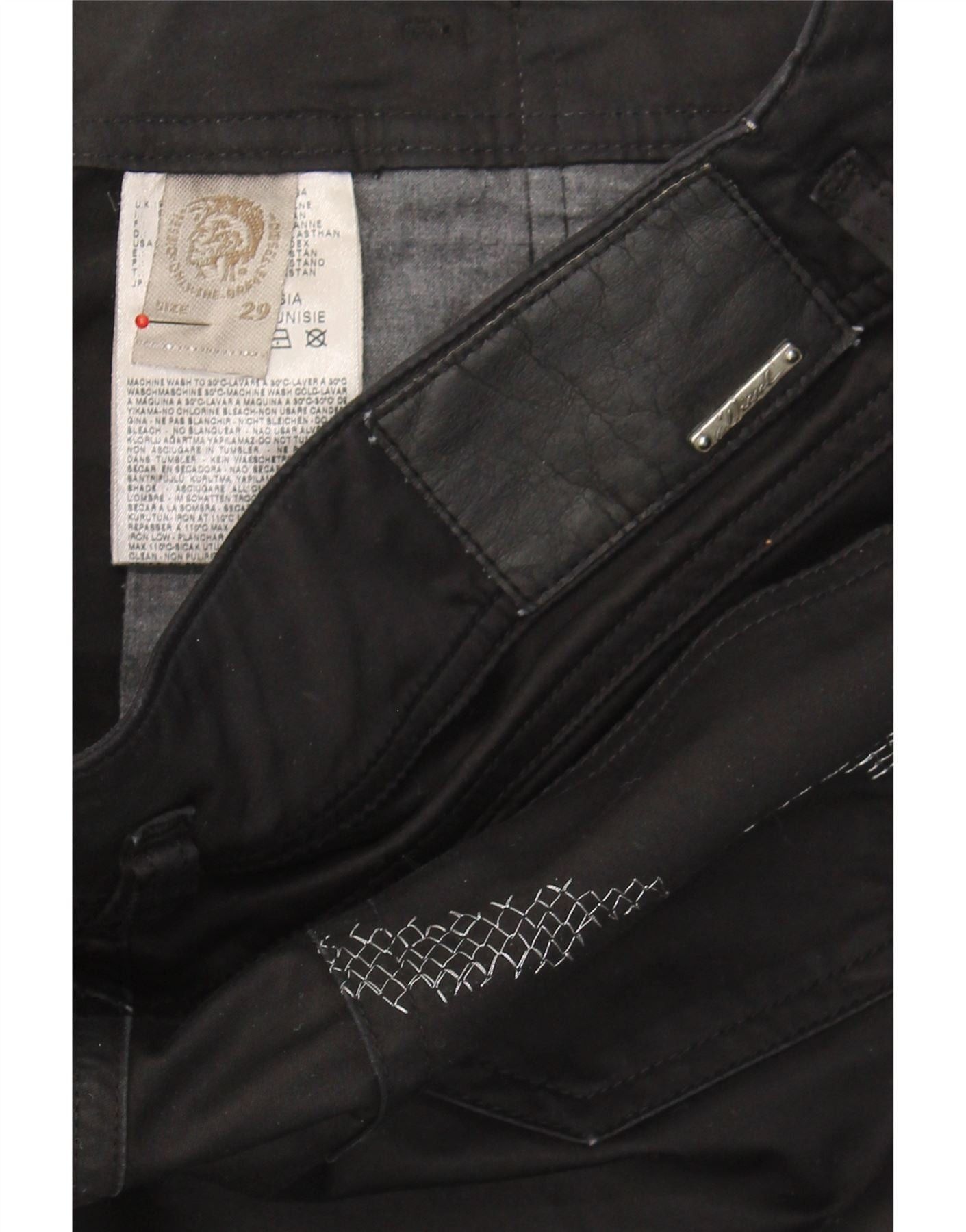 Diesel Womens Matic Straight Casual Trousers W29 L29 Black Cotton Size 42" / US 20 - 3 Thumbnail