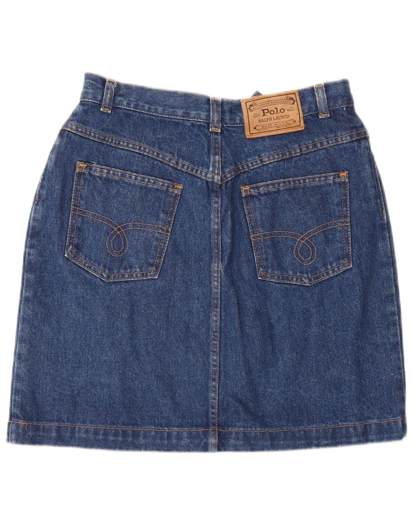 Ralph Lauren Girls Denim Skirt 10-11 Years W26 Blue Cotton Size 28" / US 6 / IT 42 - 2 Thumbnail