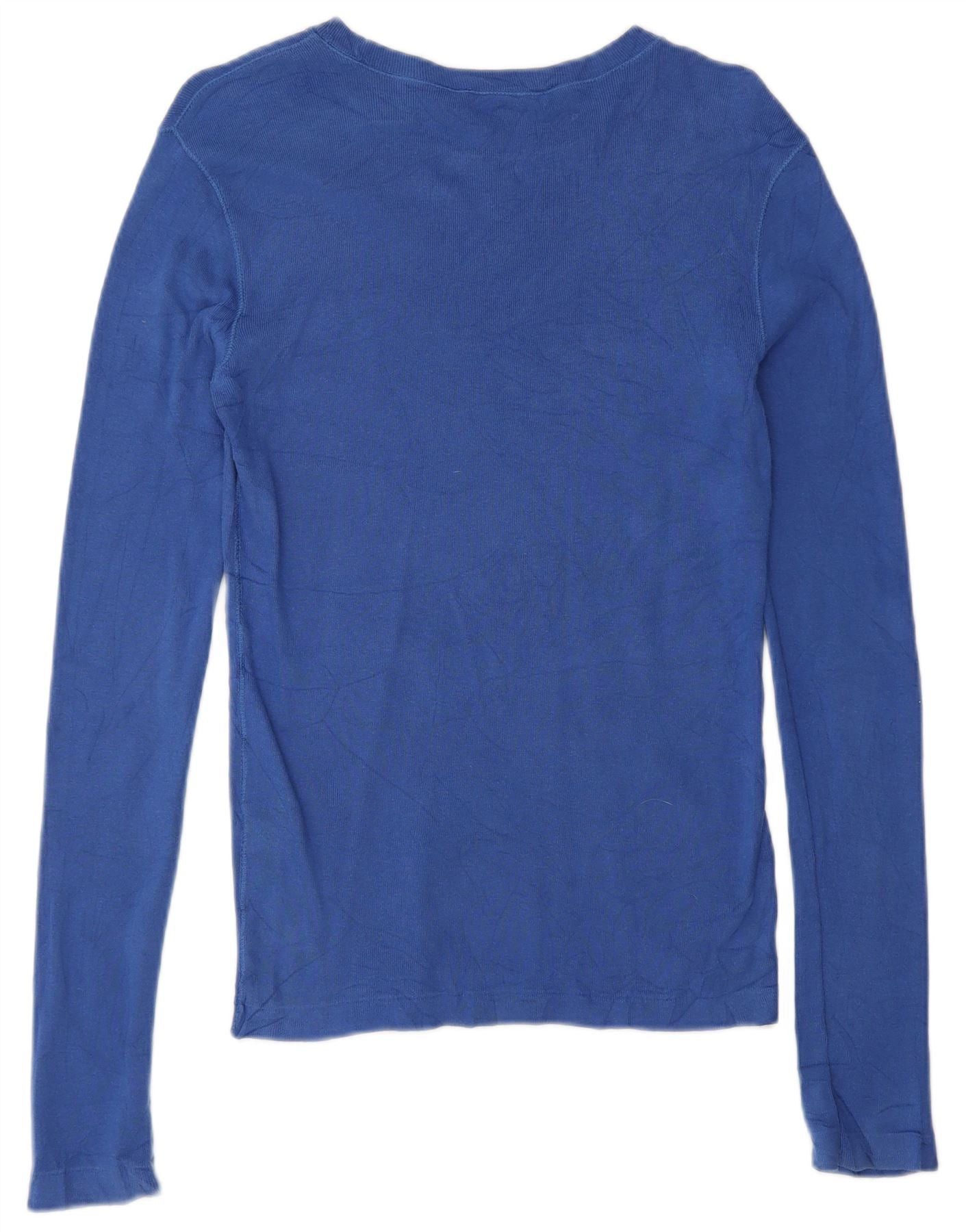 Ralph Lauren Womens Boat Neck Jumper Sweater UK 10 Small Blue Cotton Size XXS / US 00 / IT 34 - 2 Thumbnail