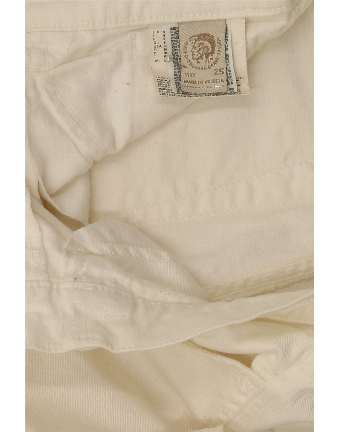 Diesel Womens Slim Jeans W25 L27 White Cotton Size 42" / US 20 - 5 Thumbnail