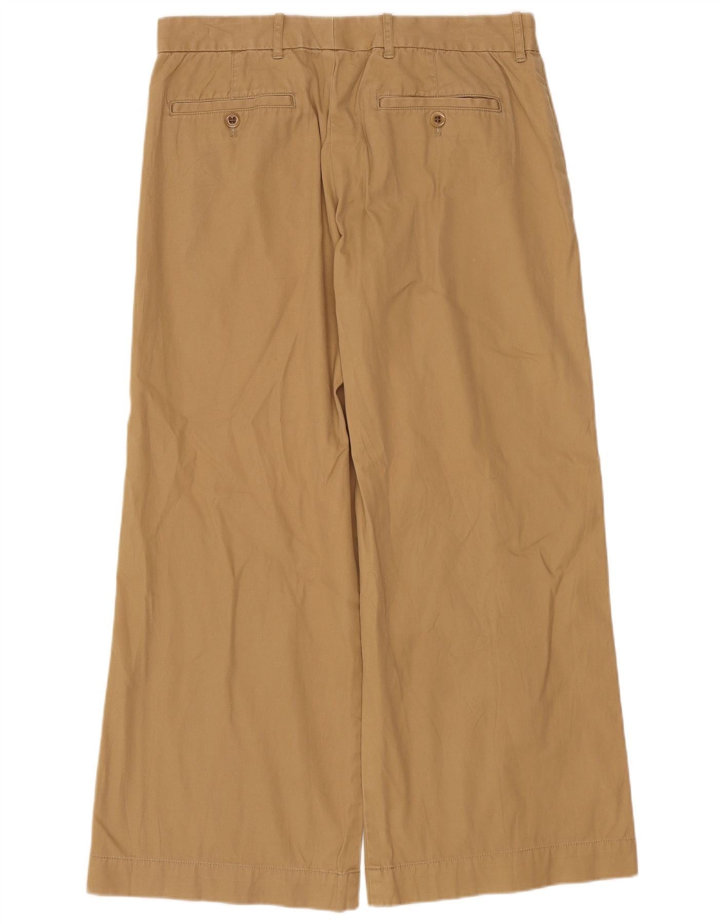 Ralph Lauren Womens Wide Leg Chino Trousers US 4 Small W30 L26 Brown Cott Size 25" / US 0 / IT 36 - 2 Thumbnail