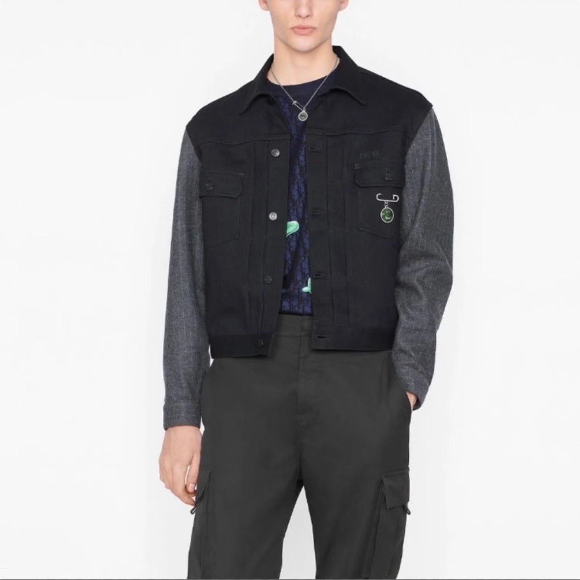 Dior Dior Pinstripe Wool Sleeve Denim Jacket 44 Size US S / EU 44-46 / 1 - 7 Thumbnail